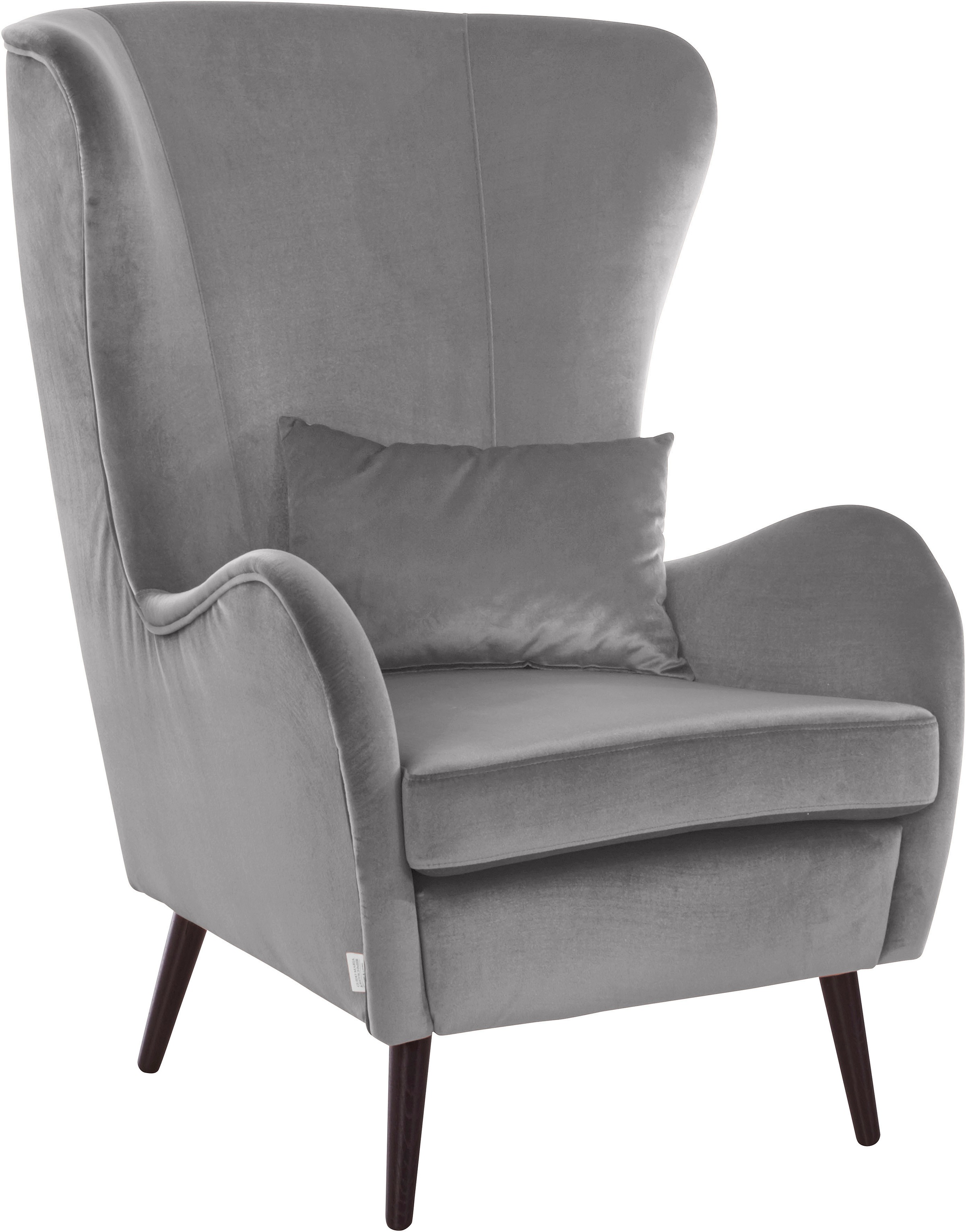 Sessel HOME AFFAIRE "Sallito, Ohrensessel, TV-Sessel", grau, B:76cm H:109cm T:85cm, Struktur Hahnentritt (67% Polypropylen, 33% Polyester);Samtoptik (100% Polyester);Fellimitat (100% Polyester);Samtcord (92% Polyester, 8% Polyamid);Struktur (100% Polyeste 8