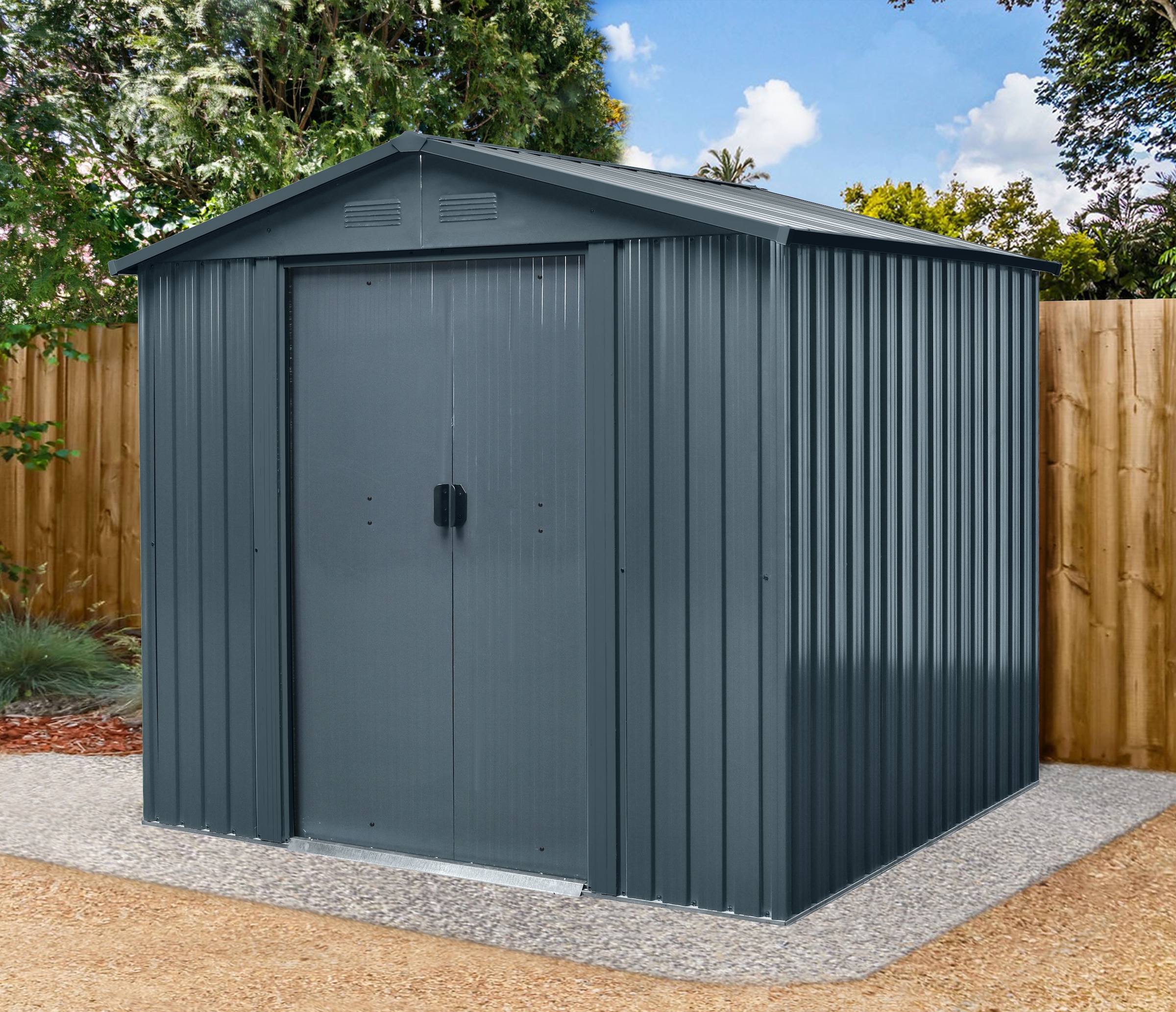 GARDEN 'N' MORE Gerätehaus »Pultdachhaus Basic plus« einfacher Aufbau, Langlebig, mit Lüftungsschlitzen