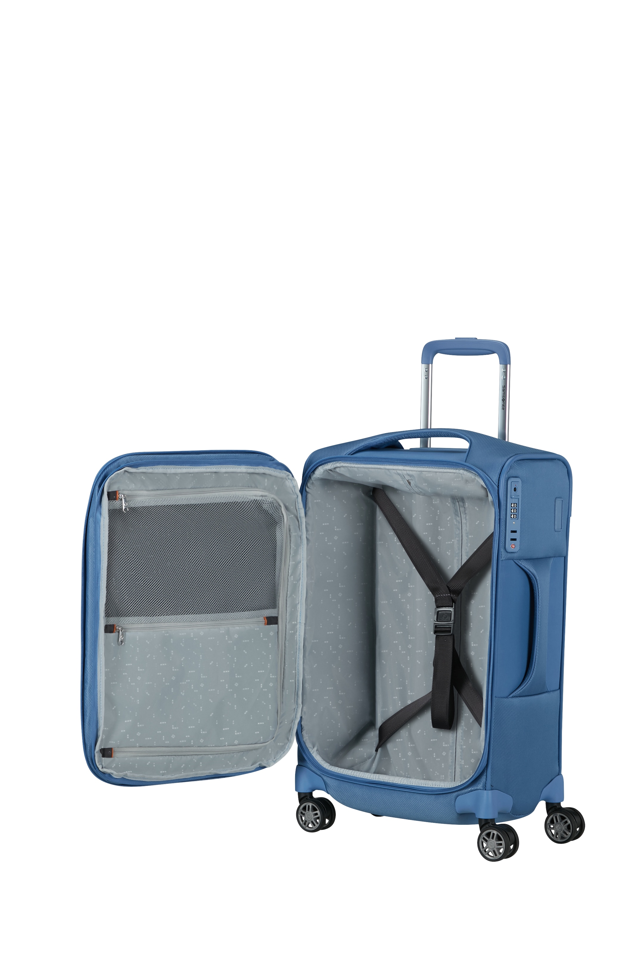 Samsonite Weichgepäck-Trolley »RE-LITE, verschiedene Größen und Farben« Set, mit 2 Packwürfeln, 2 Stk. tlg. 36 l 4 Rollen Reisekoffer TSA-Schloss Stickerbogen Volumenerweiterung Laptopfach