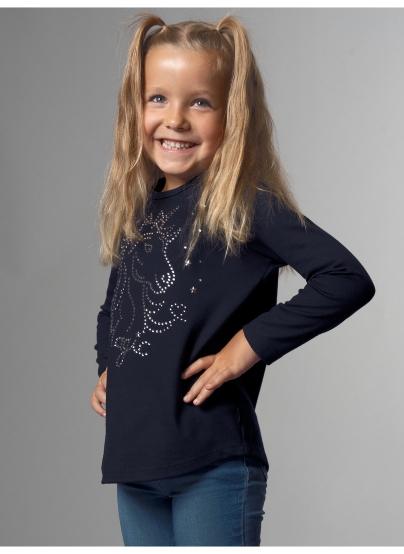 Trigema Longsleeve "TRIGEMA Langarmshirt mit Glitzer-Einhorn"