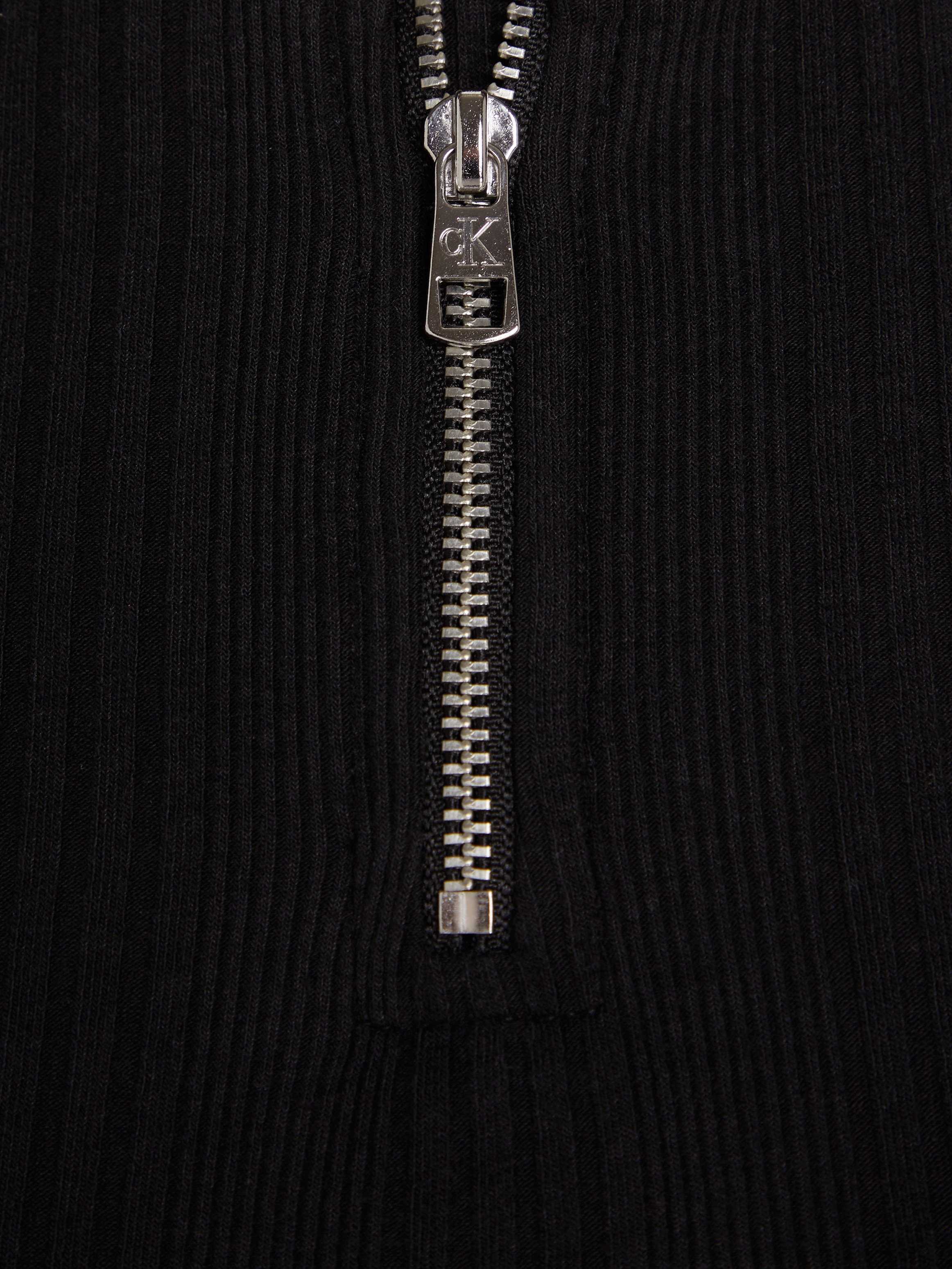 Calvin Klein Jeans Minikleid »VARIEGTAED RIB HALF ZIP LS DRESS« mit Reißverschluss