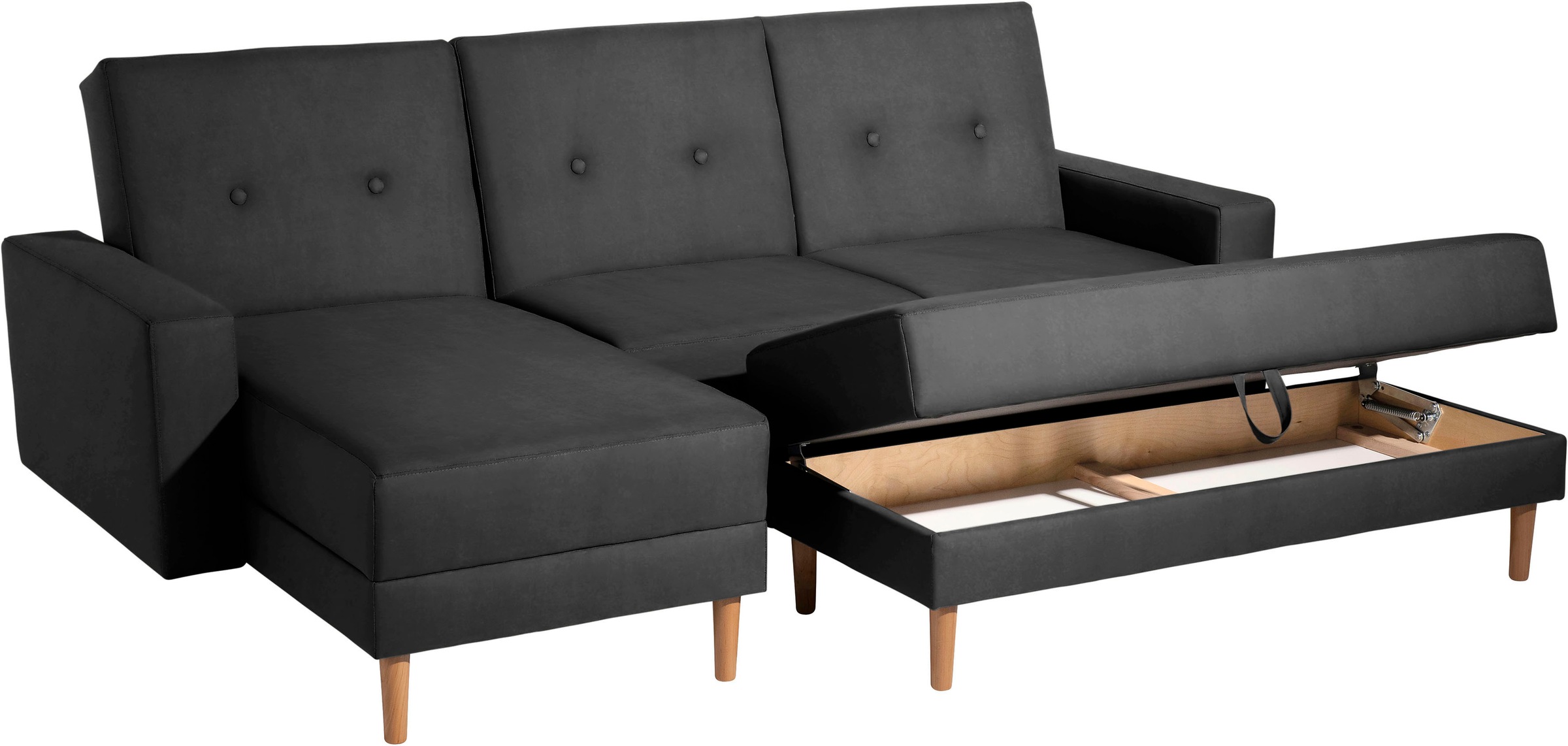 Max Winzer® Ecksofa »Just Chill«, Schlafsofa mit Recamiere, Rückenverstellung, inklusive Stauraumhocker