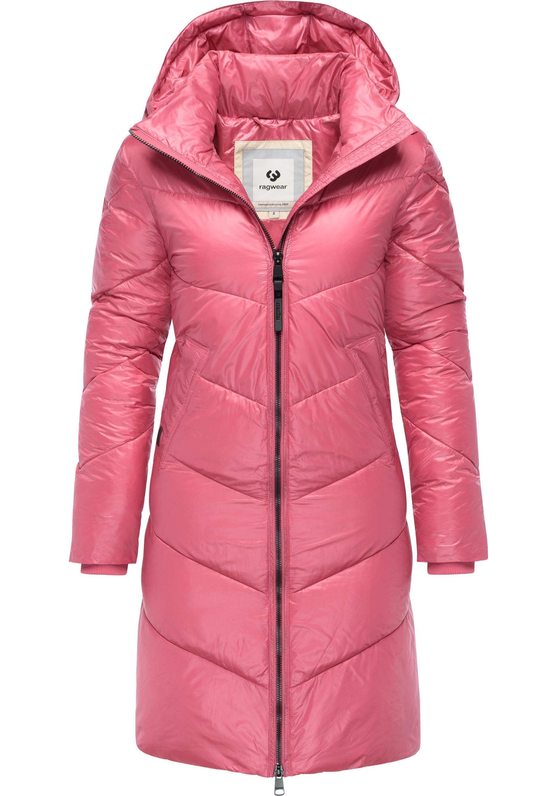 Ragwear Wintermantel »Rebelka Shiny«, Glänzender Winter Steppmantel mit Kapuze