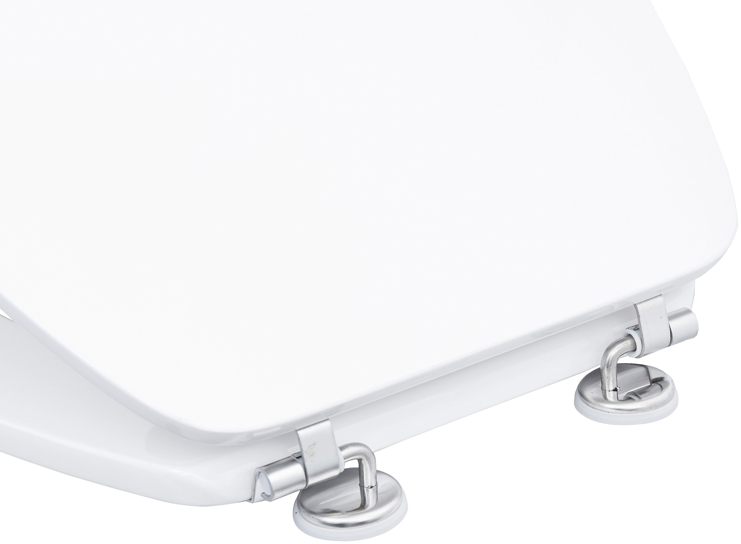 CORNAT WC-Sitz »Klassisch weißer Look - Hochwertig Holzkern - Komfortables Sitzgefühl«, Schlichtes Design passt in jedes Badezimmer / Toilettensitz