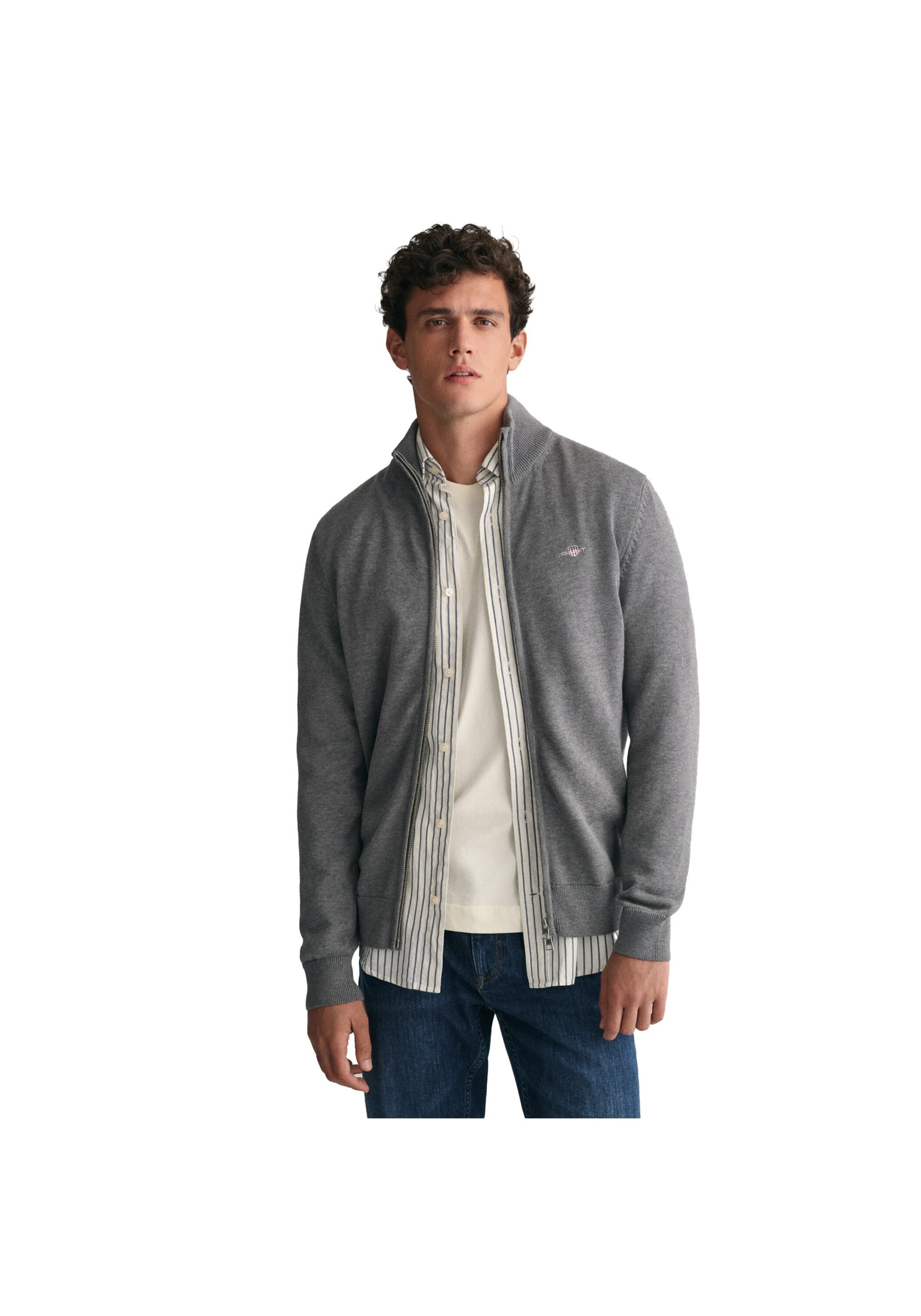 Gant Sweatshirt "Strickjacke CASUAL COTTON ZIP CARDIGAN" günstig online kaufen