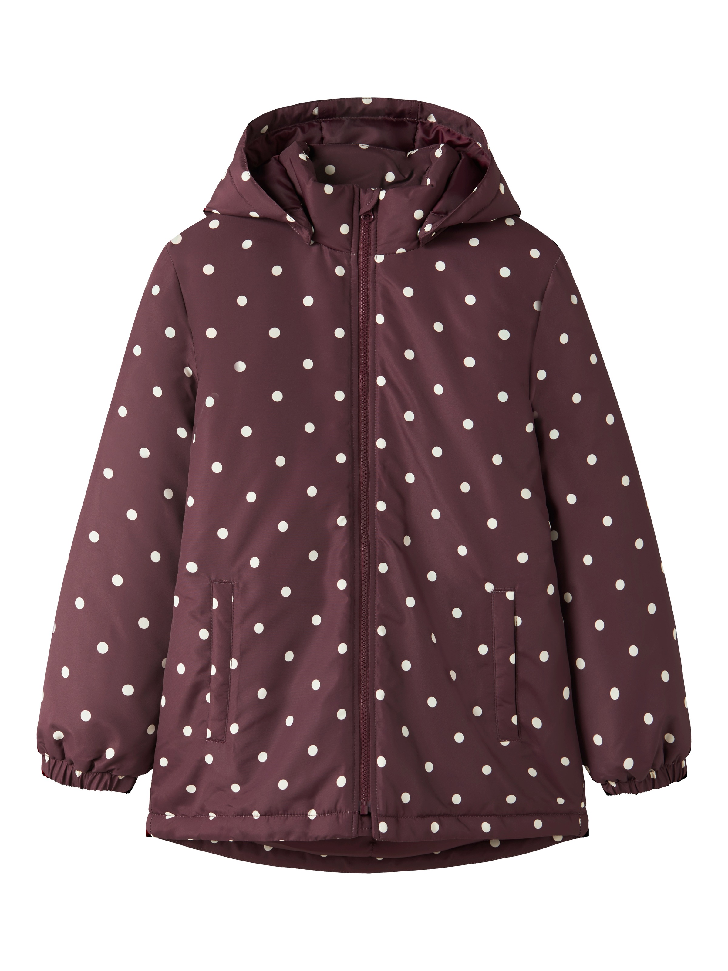 Name It Outdoorjacke "NKFMAXI JACKET PA AOP NOOS" mit Kapuze Kunstfaser, reflektierendes Detail, wasserabweisend