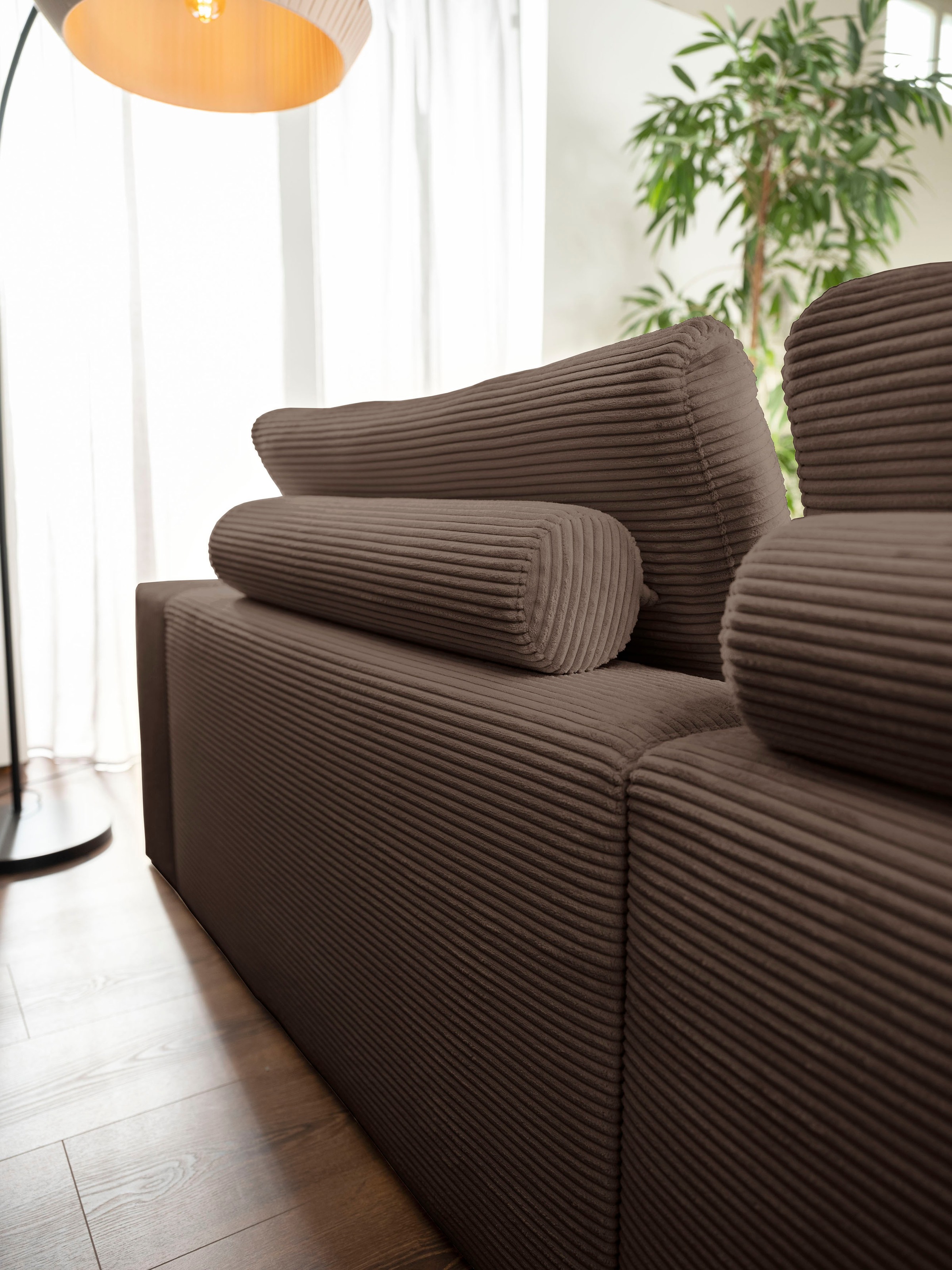 alina Ecksofa »Sandy«, mit Recamiere, in modernem Cordstoff
