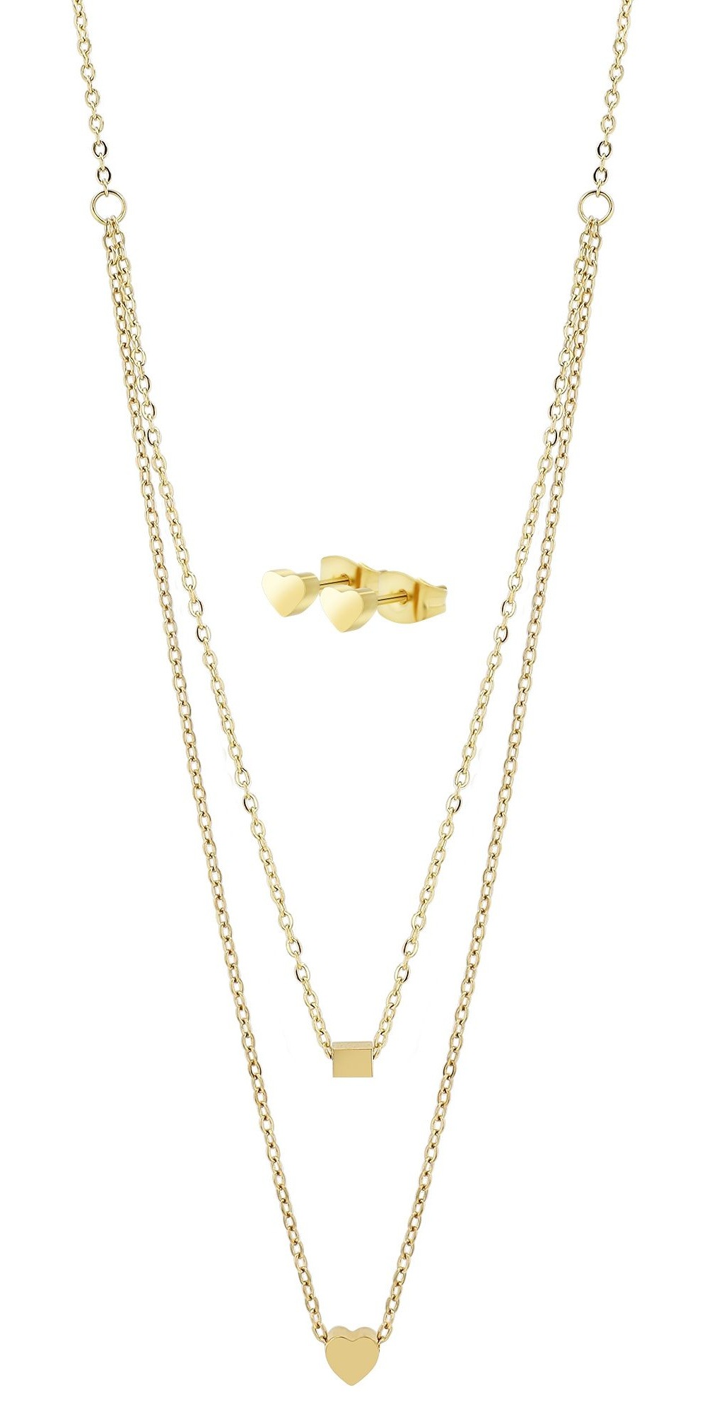 Kette ohne Anhänger ADELIA´S "Damen Halskette aus Edelstahl 45+5", gold, Halsketten, Damen, 50cm, Edelstahl, Eine schöne Geschenkidee für jeden Anlass