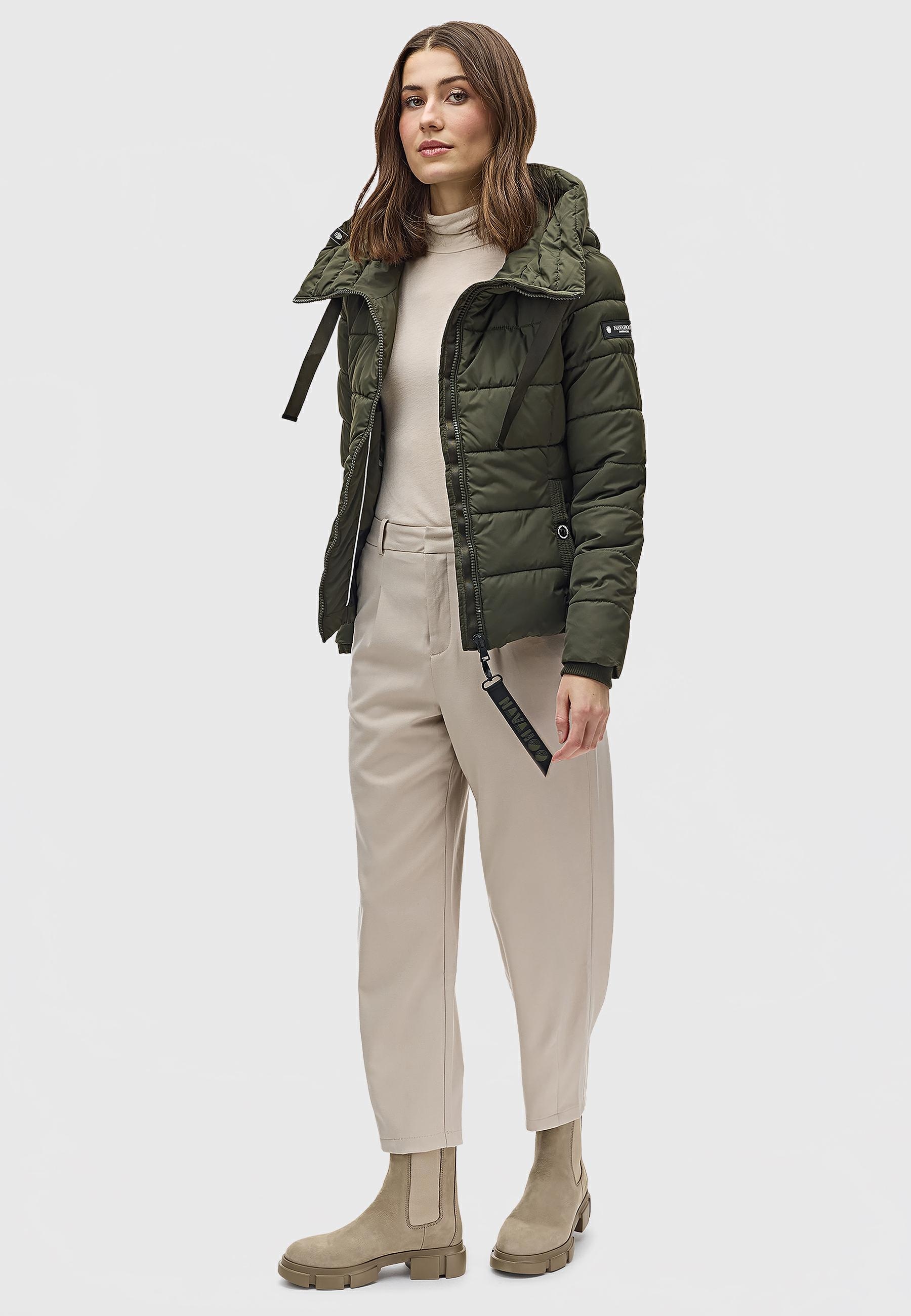 Navahoo Steppjacke »Amayaa«, mit Kapuze, stylische Damen Winterjacke mit coolen Applikationen
