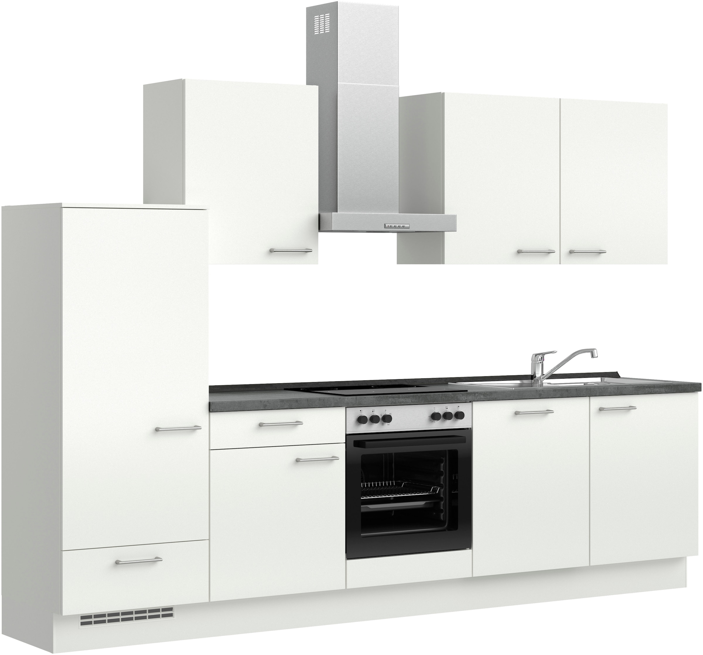 nobilia® Küchenzeile »"Laser I"«, vormontiert, Ausrichtung wählbar, Breite 300 cm, wahlw. mit E-Geräten