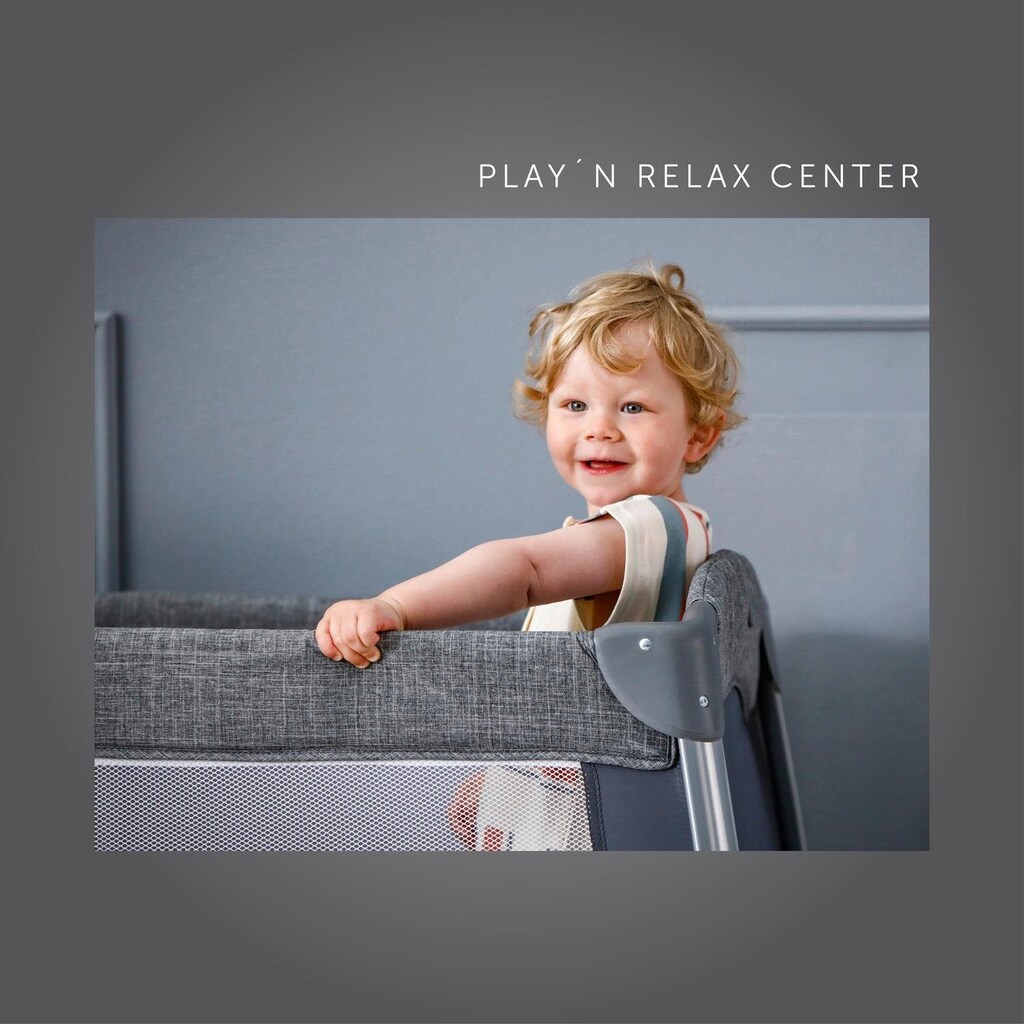Hauck Baby-Reisebett »Play N Relax Center - Melange Grey«, inkl. Transporttasche