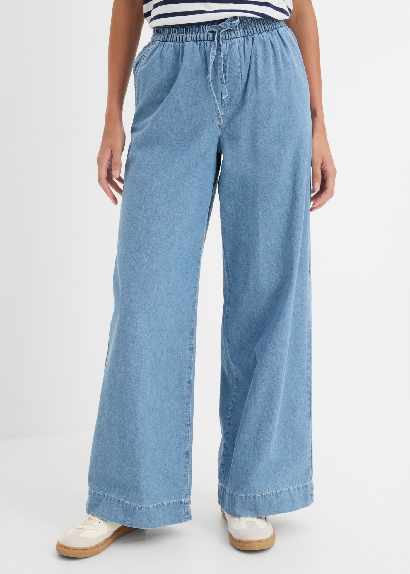 bonprix Weite Jeans mit Gummibund, Loose Fit, aus reiner Baumwolle