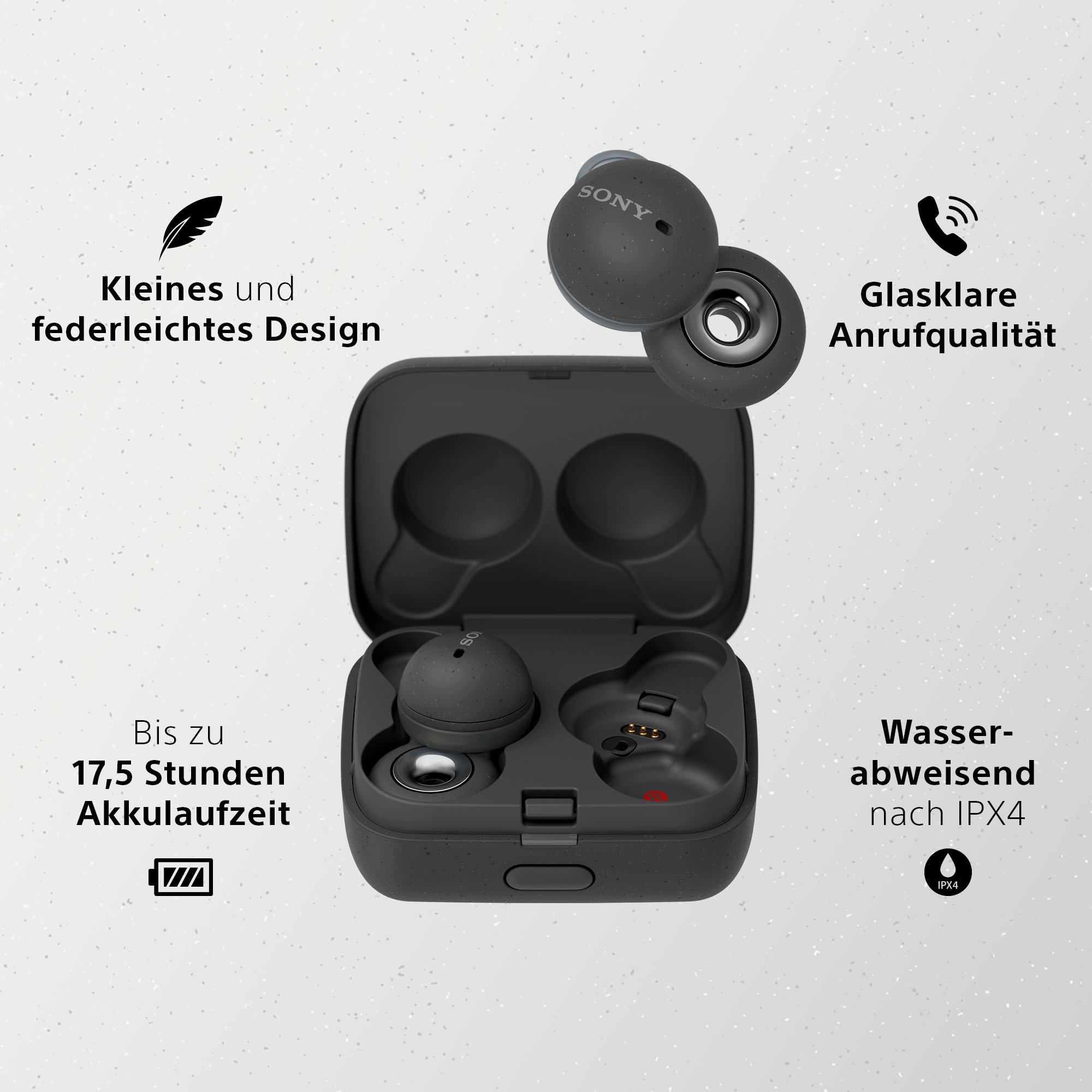 Sony wireless In-Ear-Kopfhörer »LinkBuds«, Bluetooth, Freisprechfunktion-Sprachsteuerung-True Wireless, WF-L900