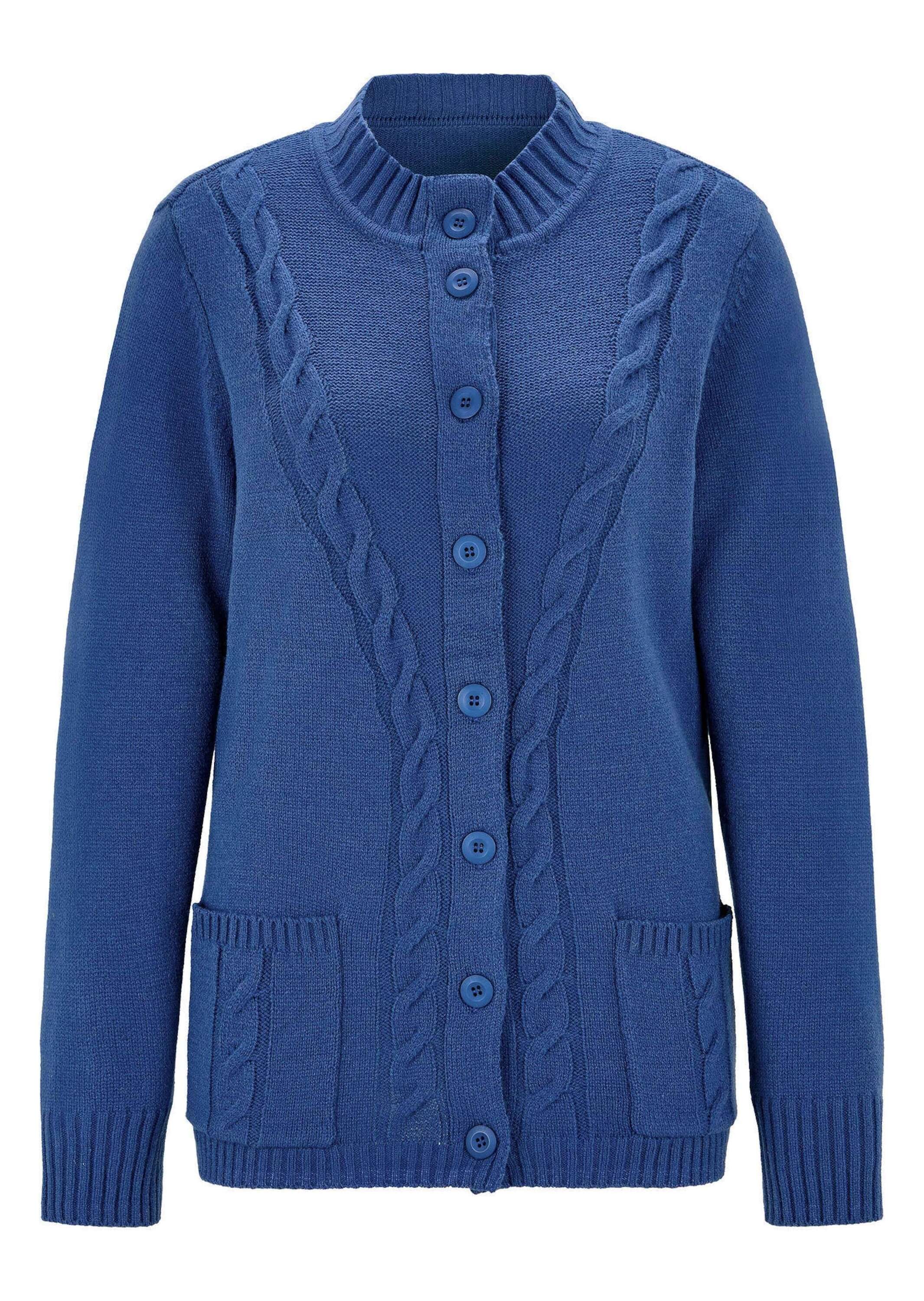 GOLDNER Strickjacke "Cardigan mit Zopfmuster" Zopfmuster im Vorderteilund aufgesetzte Taschen