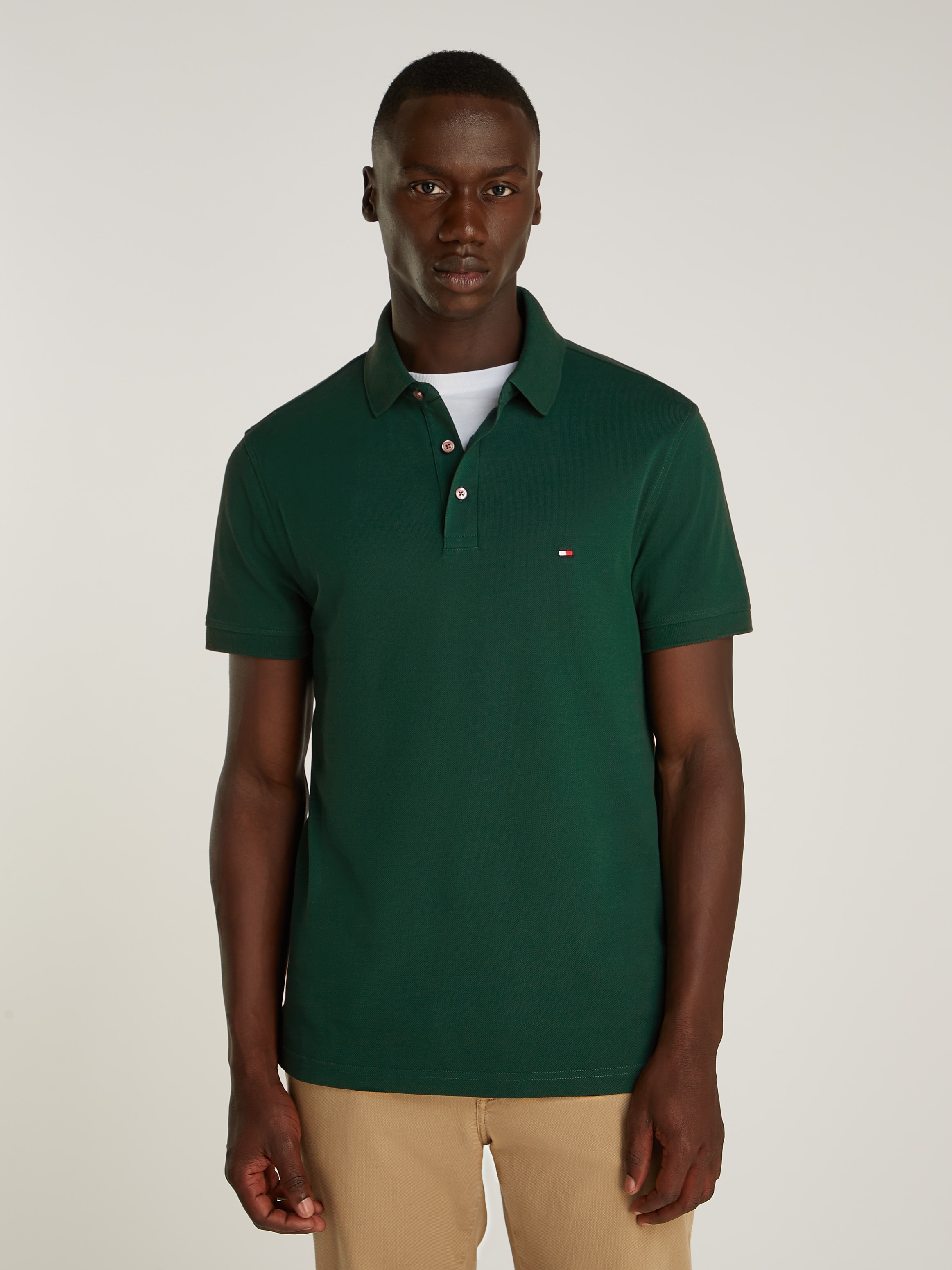 Tommy Hilfiger Poloshirt "1985 SLIM POLO mit Piqué-Struktur und Stickerei", günstig online kaufen