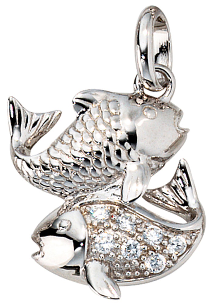 JOBO Sternzeichenanhänger »Sternzeichen Fische«, 925 Silber mit Zirkonia