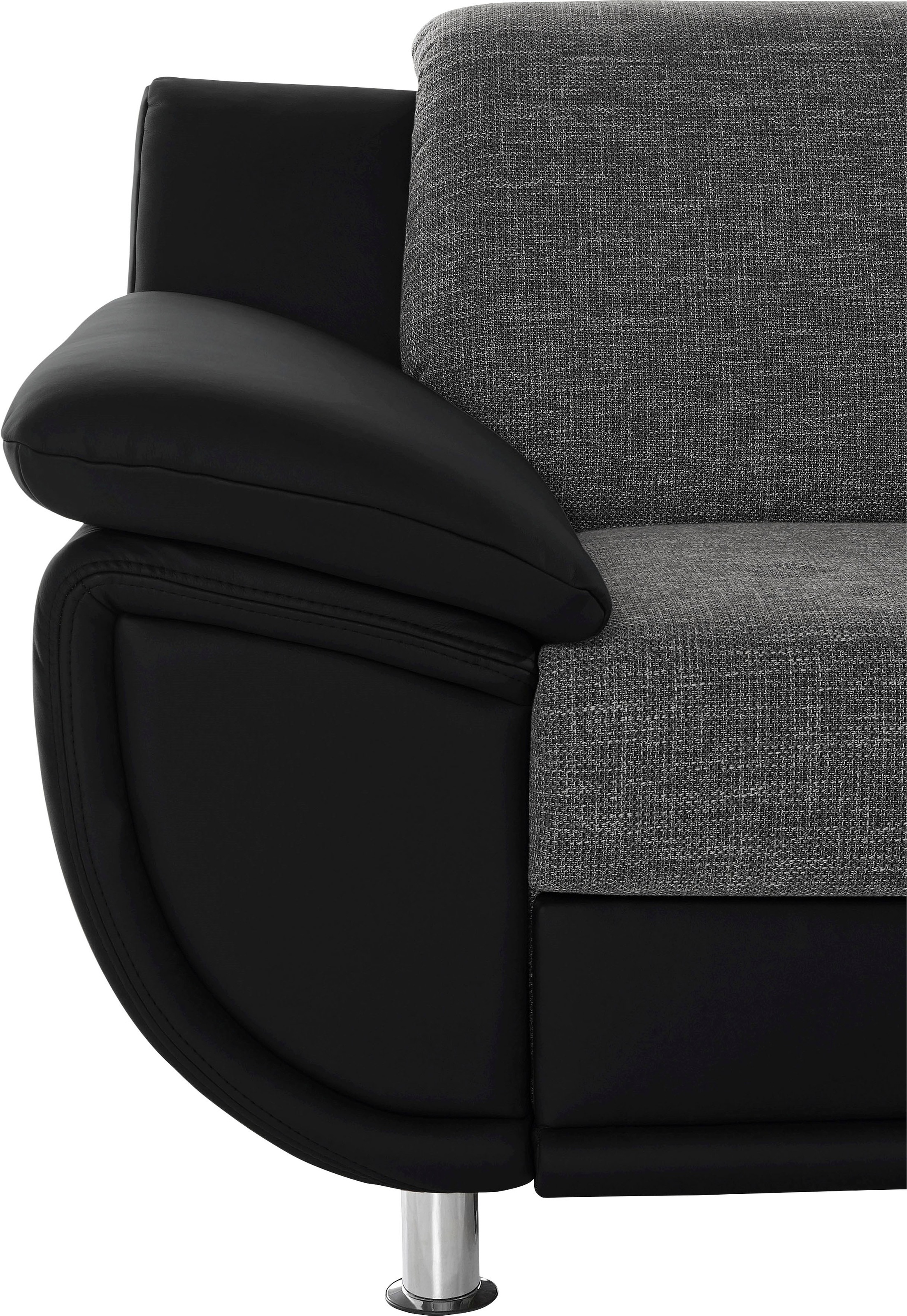 TRENDMANUFAKTUR Ecksofa »Rondo 3, zeitlos und modern, im Materialmix, L-Form«, wahlweise Federkern für hohen Sitzkomfort, wahlweise Bettfunktion