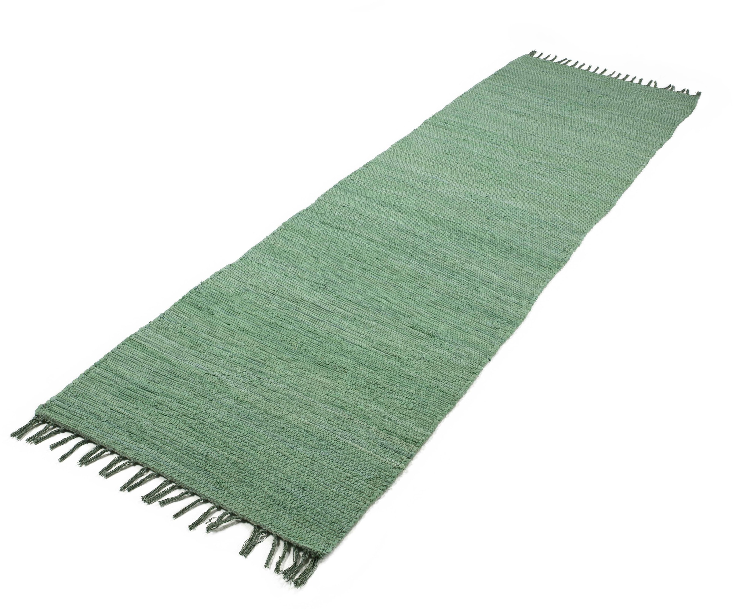 carpetfine Teppich »Kelim Chindi uni, auch als Läufer«, rechteckig, 5 mm Höhe, Wendeteppich, reine Baumwolle, handgewebt, Uni-Farben, mit Fransen