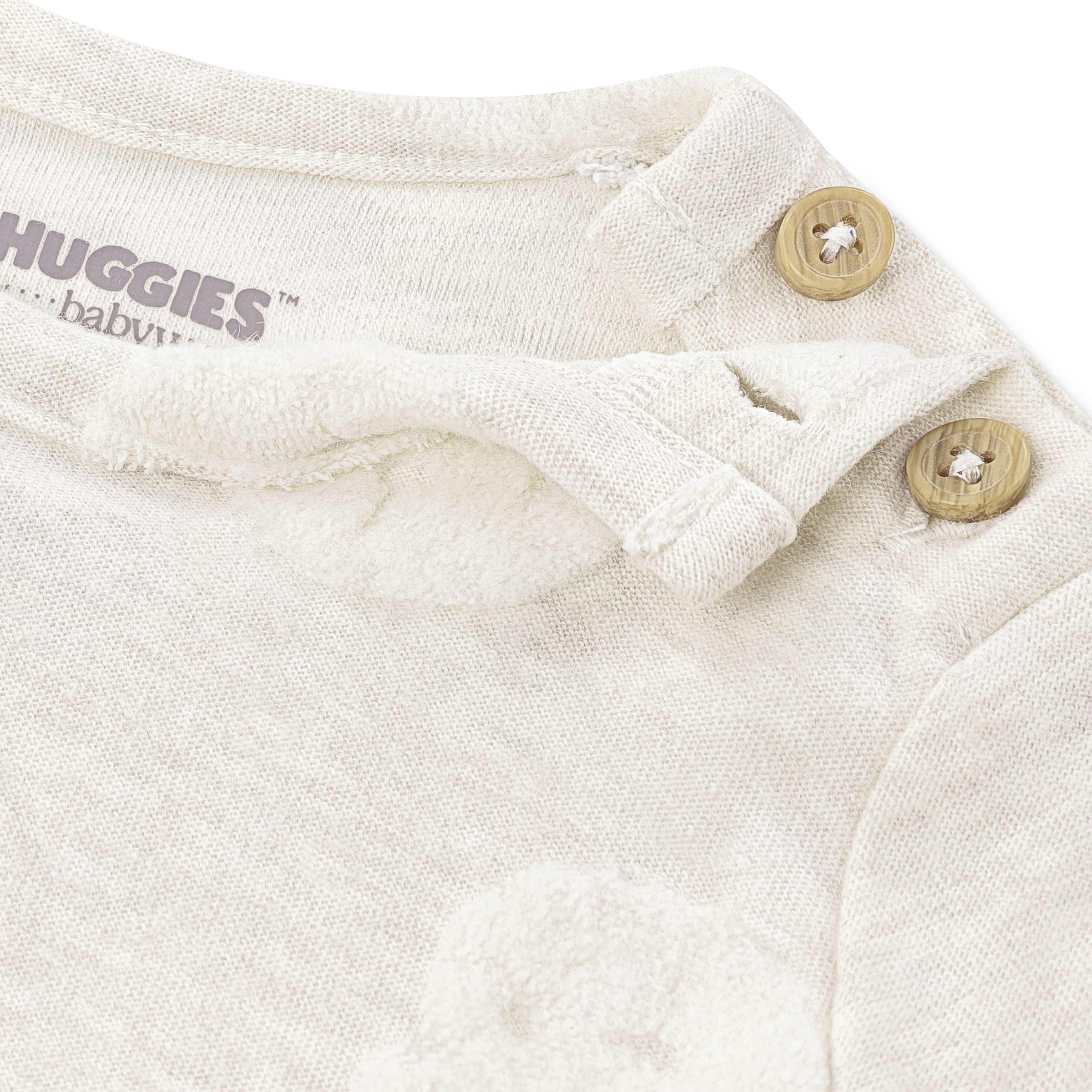 HUGGIES babywear Langarmshirt & Hose »HUGB PANT SET« Set, 2 Stk. mit Bärchen-Motiv, melierte Optik