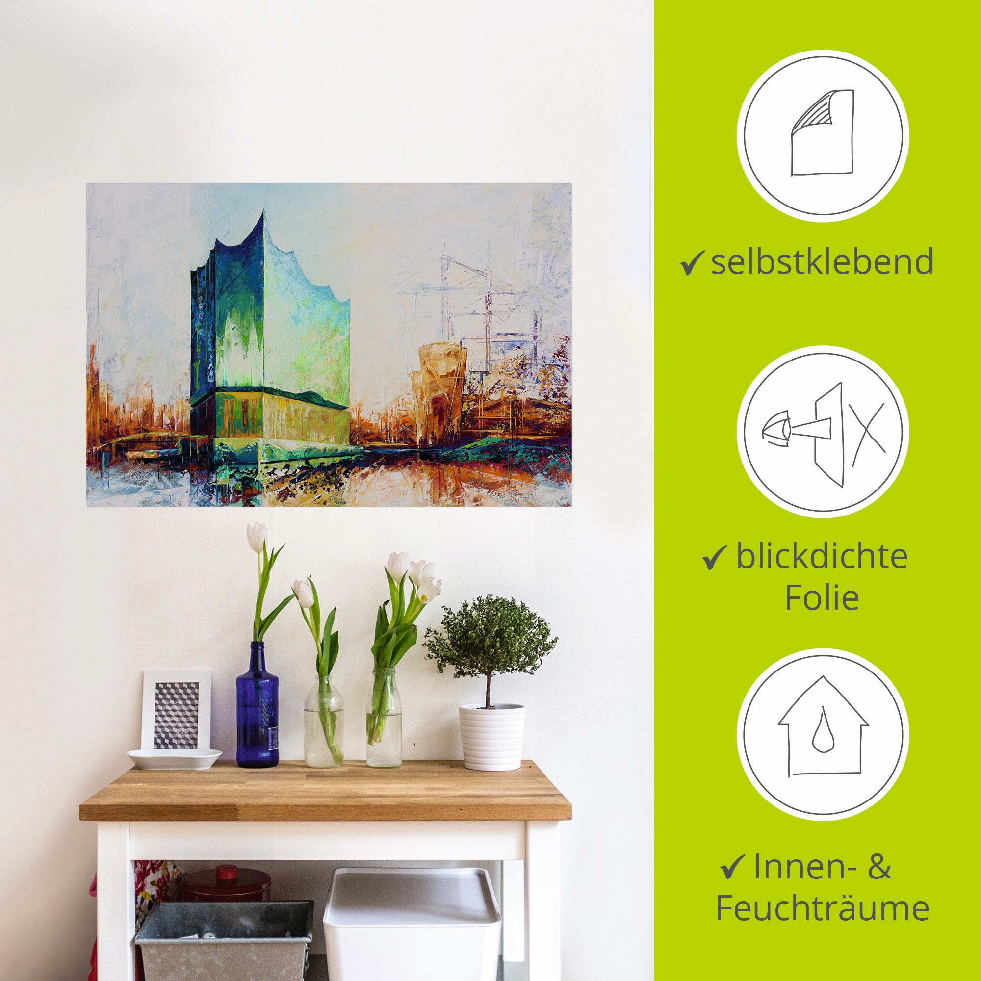 Artland Wandbild »Elbharmonie Hamburg«, Deutschland, (1 St.), als Leinwandbild, Wandaufkleber in verschied. Größen