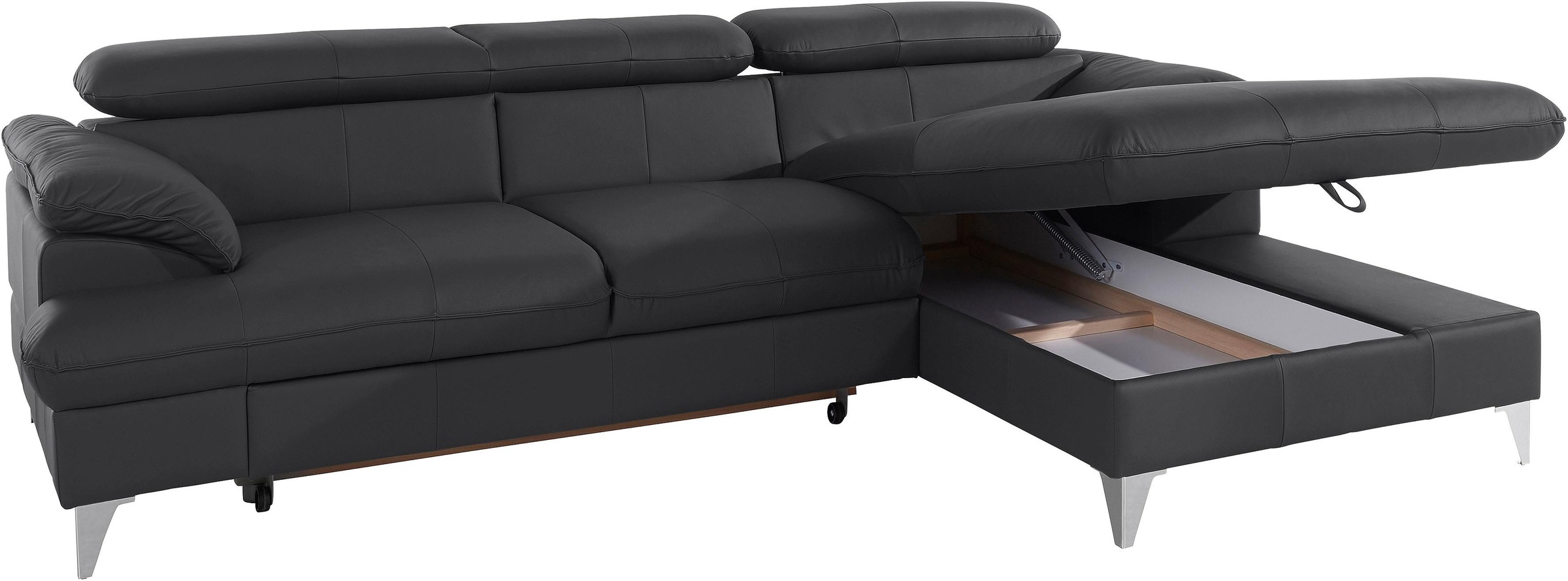 COTTA Ecksofa »Caluso L-Form«, mit Kopfteilverstellung, wahlweise mit Bettfunktion & Bettkasten