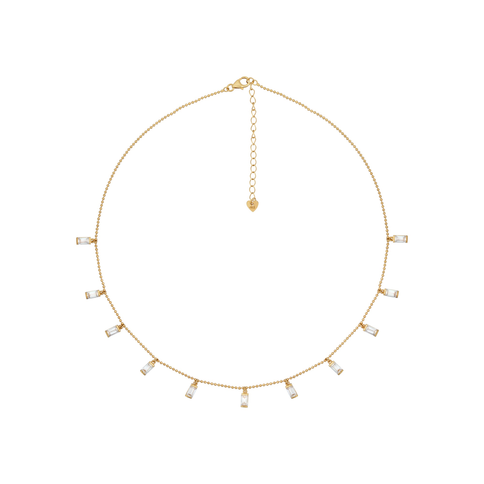 CAÏ Kette mit Anhänger »925/- Sterling Silber vergoldet Anhänger Zirkonia Baguette«
