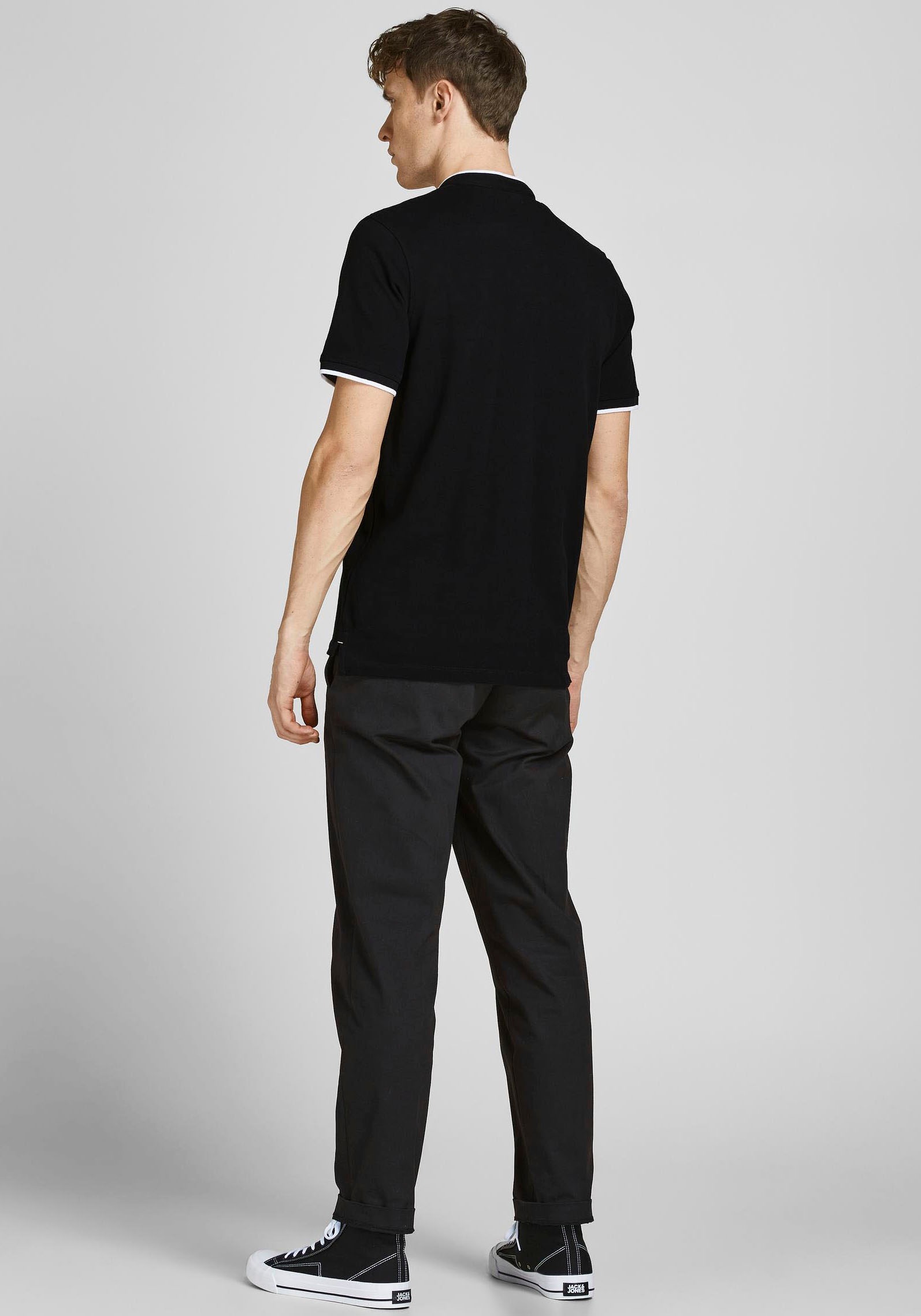 Jack & Jones Kurzarmshirt "PAULOS MAO POLO", mit kontrastfarbiger Kante am günstig online kaufen