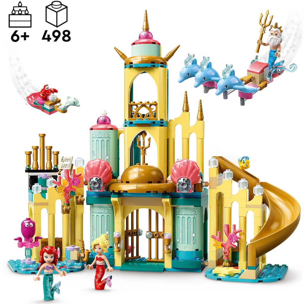 LEGO® Konstruktionsspielsteine »Arielles Unterwasserschloss (43207), LEGO® Disney Princess«, (498 St.)