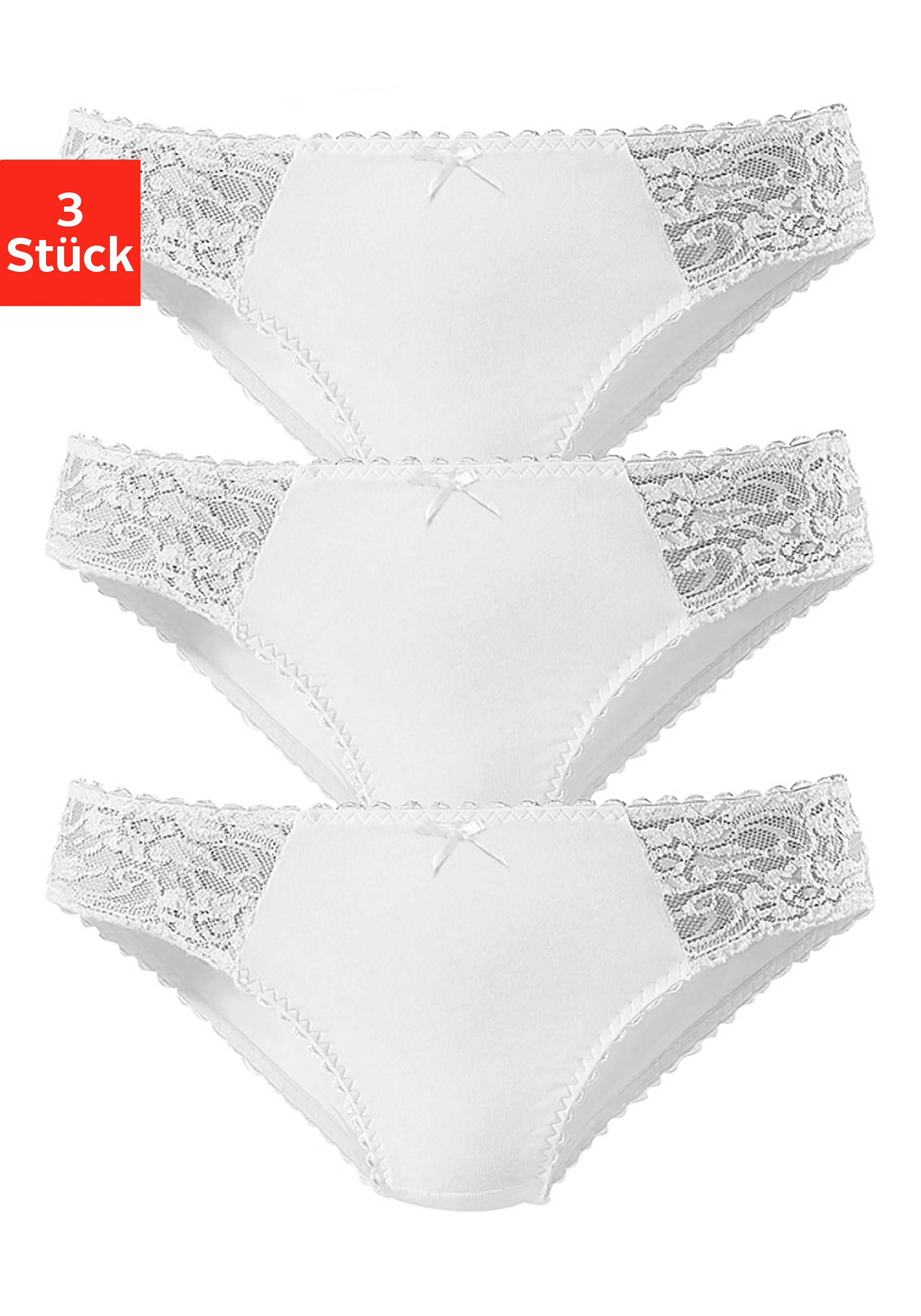 petite fleur by Lascana Jazz-Pants Slips 3er-Pack, aus elastischer Baumwoll-Qualität
