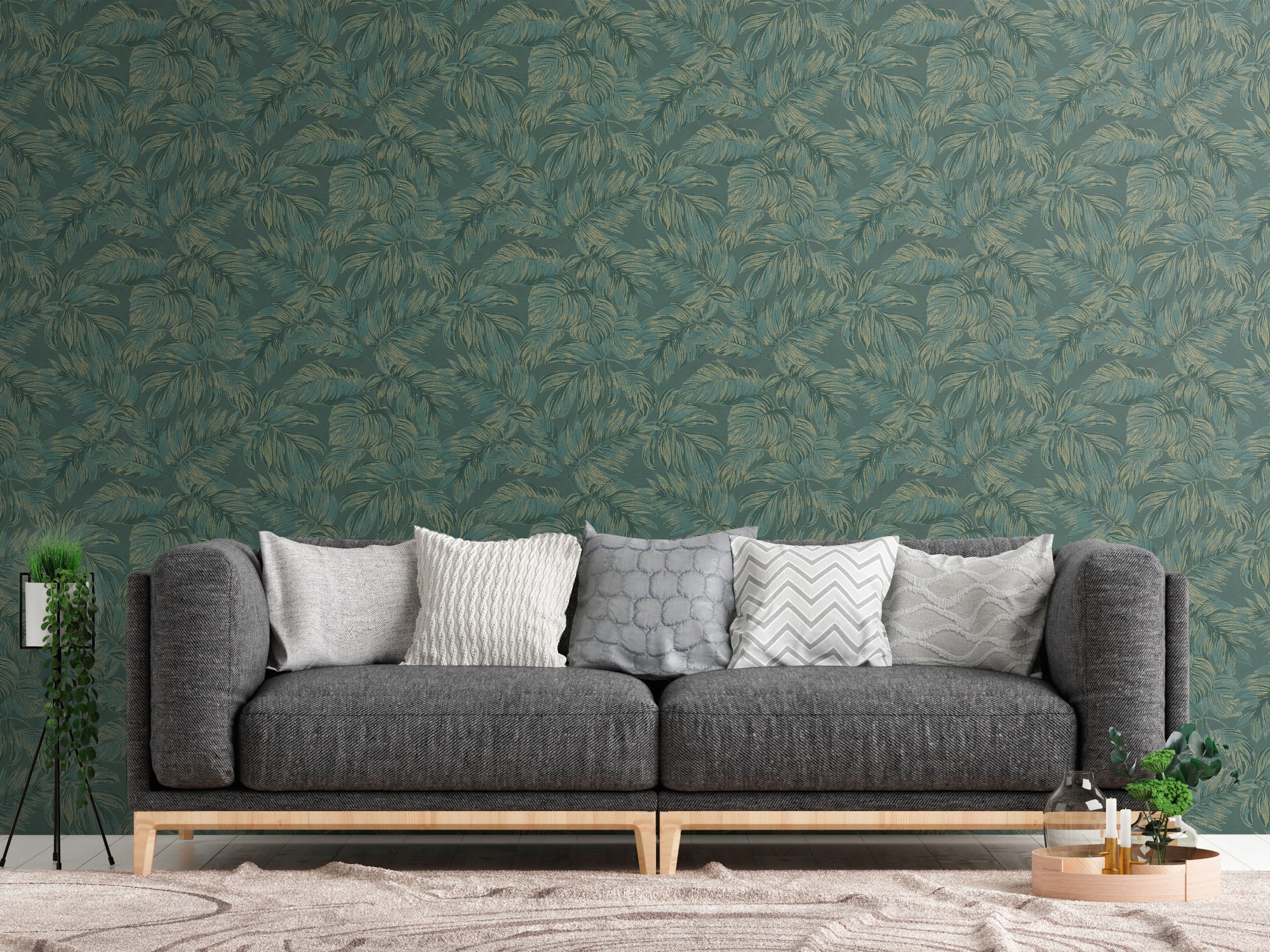 A.S. Création Vliestapete »Casual Living florale Tapete Mustertapete Blätter Blattmuster«, matt, Vliestapete Blättertapete für Schlafzimmer Küche Wohnzimmer Floral