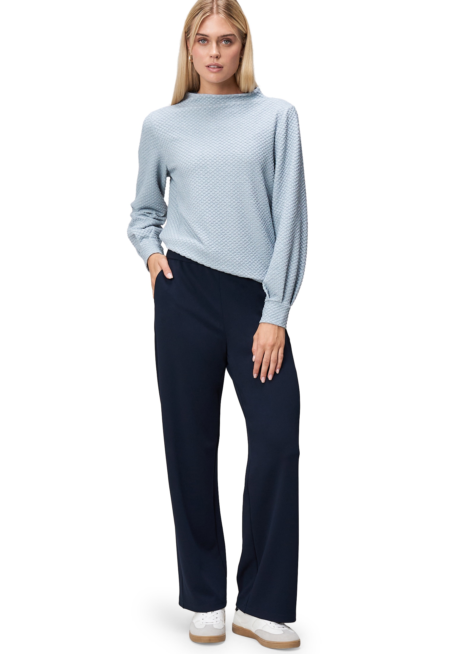 Zero Sweatshirt »zero Damen Sweatshirt strukturiert Stehkragen«, strukturiert
