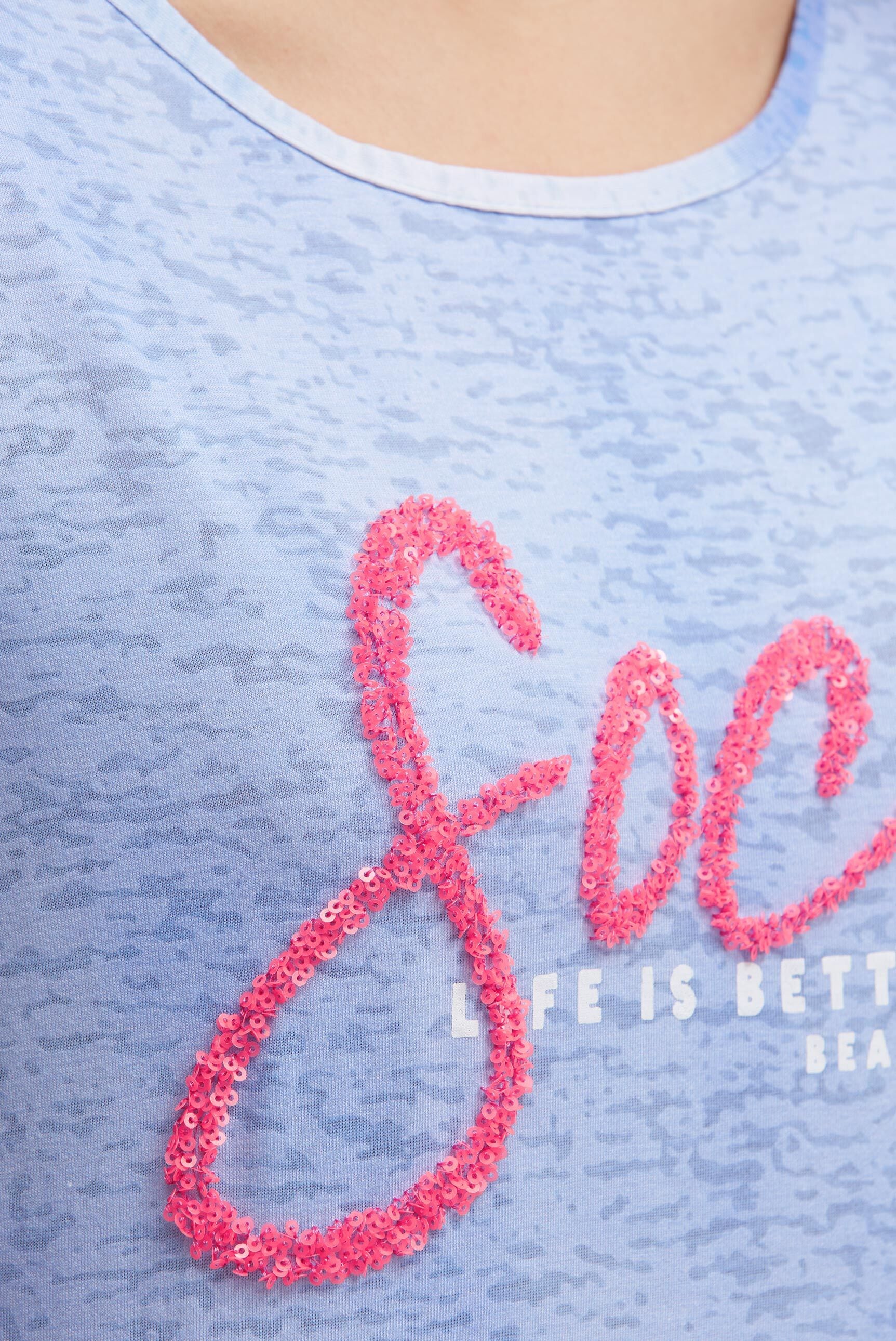 SOCCX Rundhalsshirt mit Ausbrenner-Effekten