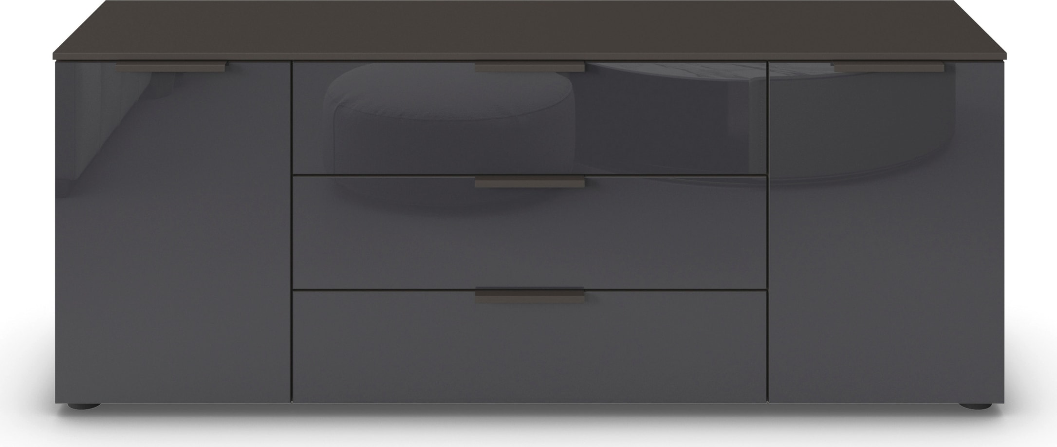 rauch Schubkastenkommode »Kommode Türkommode Sideboard Kombikommode FLIPP mit Glasfront«, (Breite 160 cm mit 2 Einlegeböden), 2-türig mit 3 Schubladen und Soft-Close-Funktion sowie Glasfront