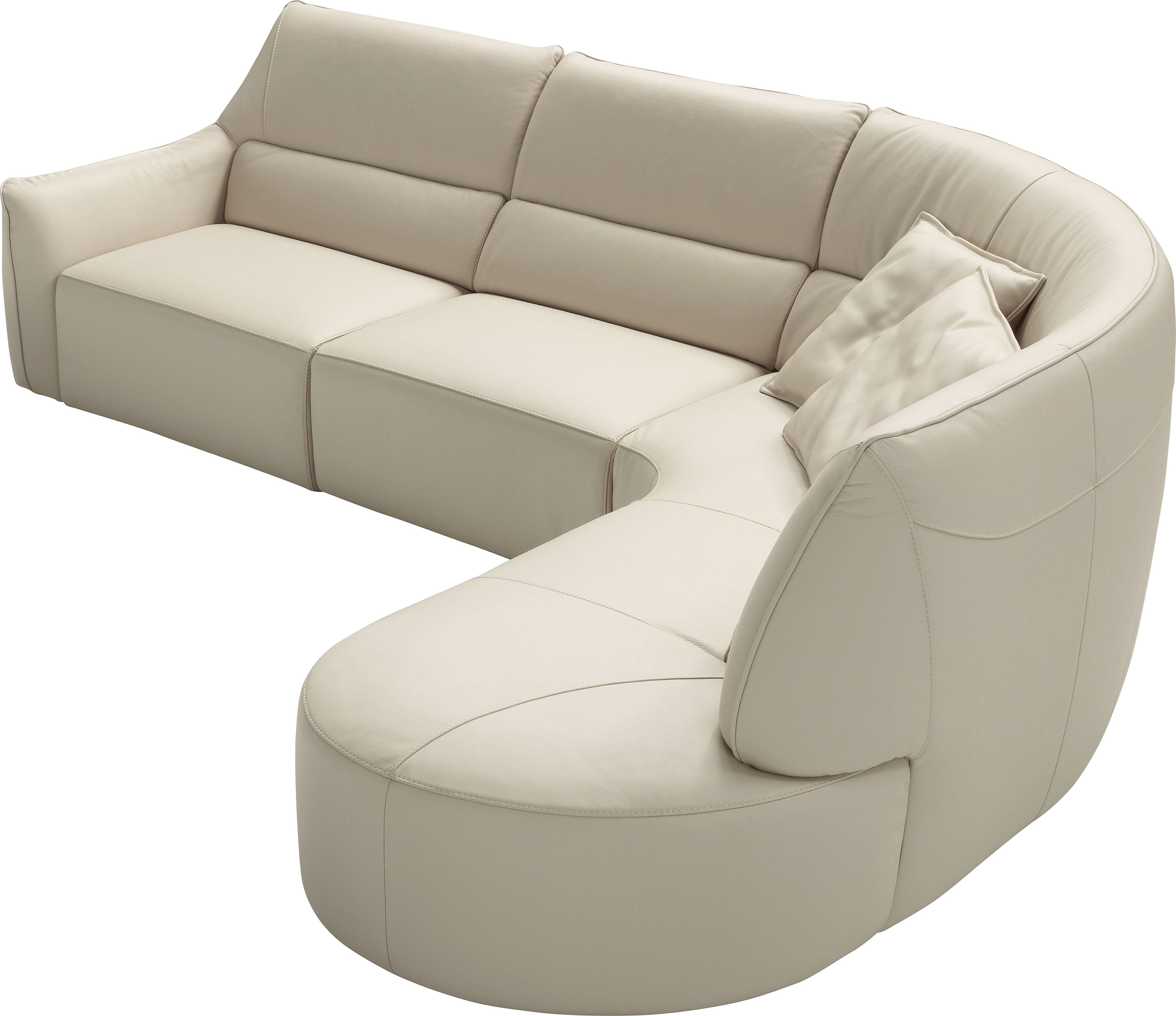 Thumbnail - Egoitaliano Ecksofa "Puffy, extravagant & edel, Retro Designsofa, hoher Sitzkomfort, L-Form" mit Ottomane, wahlweise mit...