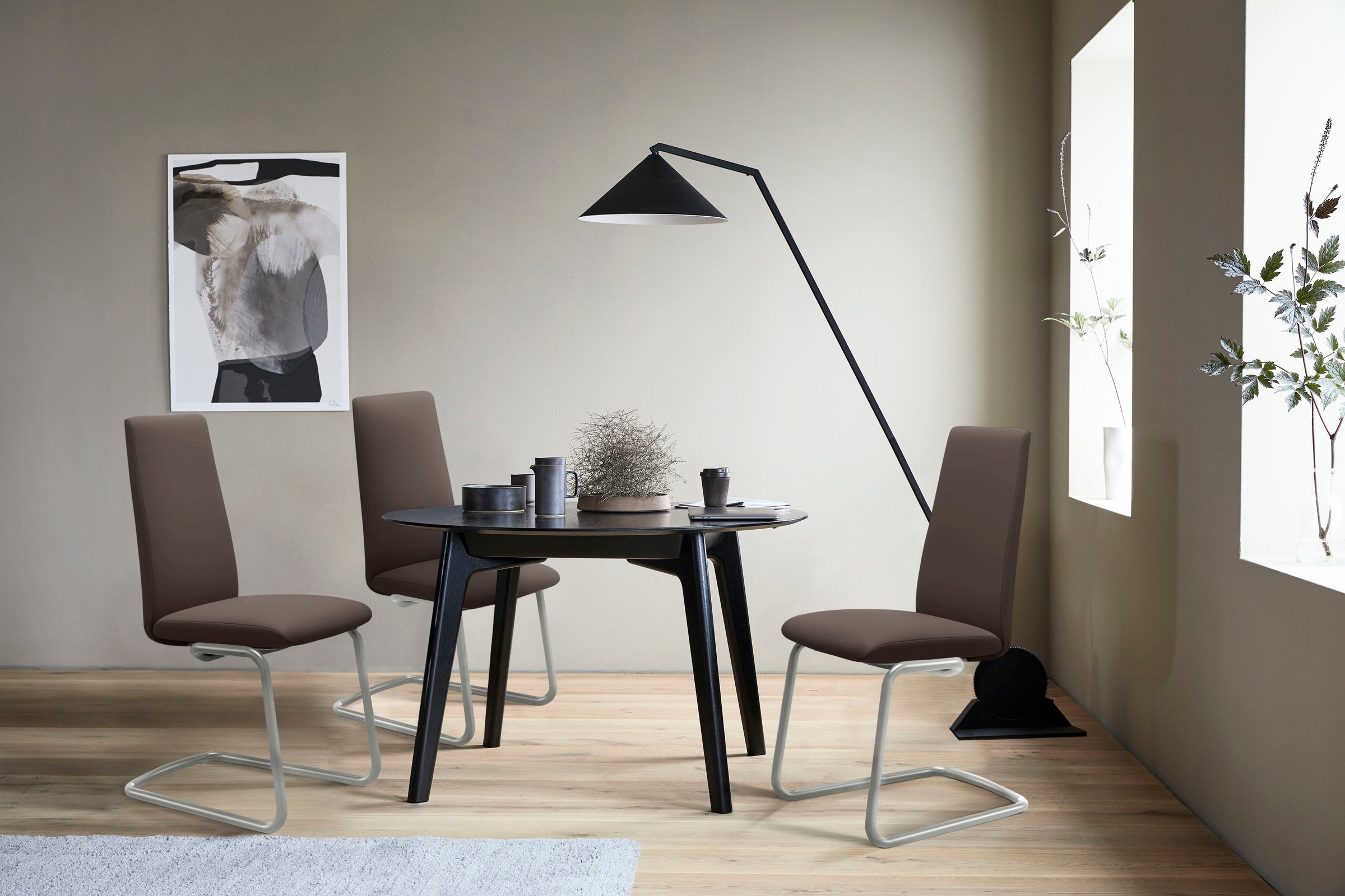 Stressless® Polsterstuhl »Laurel«, Leder BATICK, High Back, Größe M, mit Beinen aus Stahl in Chrom matt