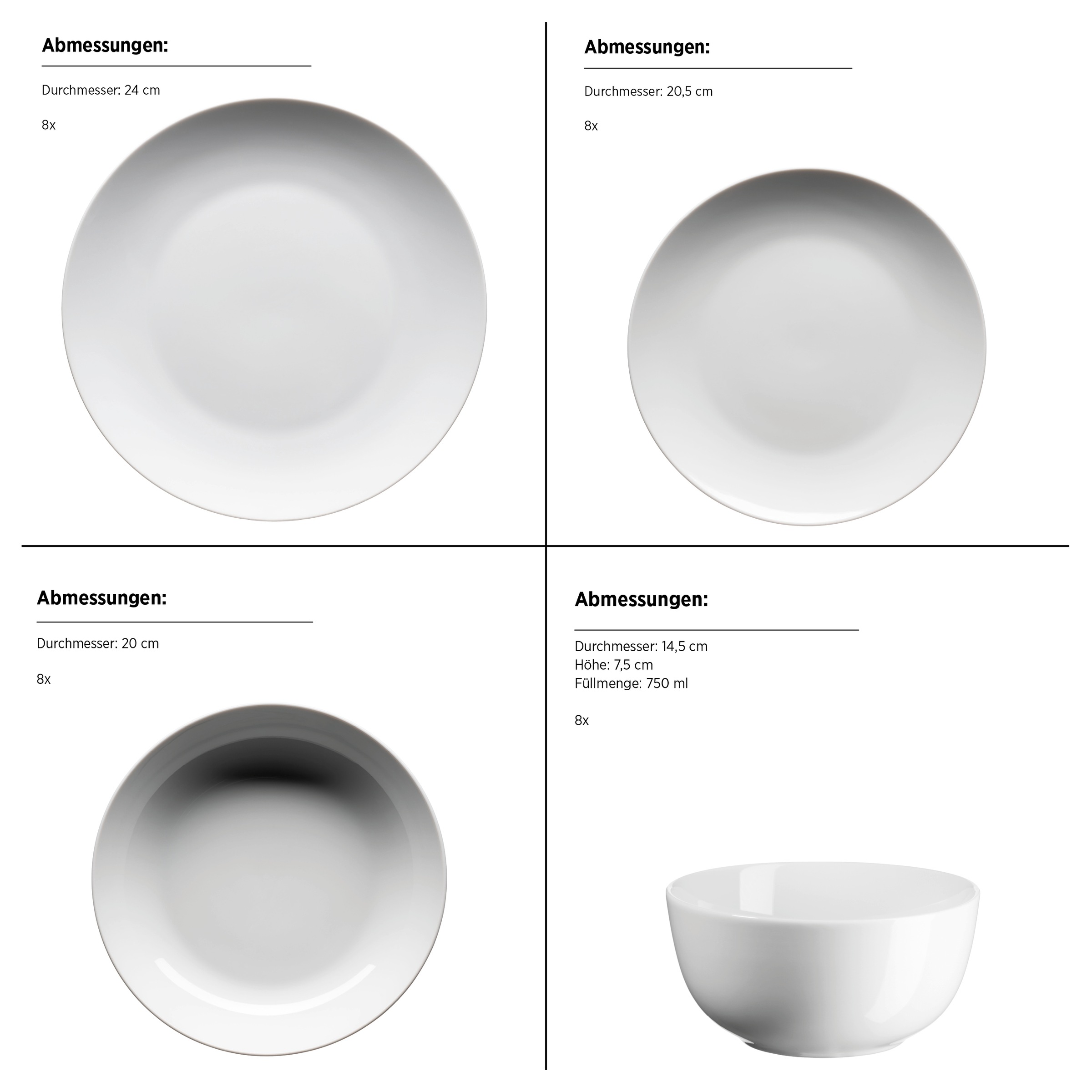 MÄSER Kombiservice »BARCA, Geschirr-Set«