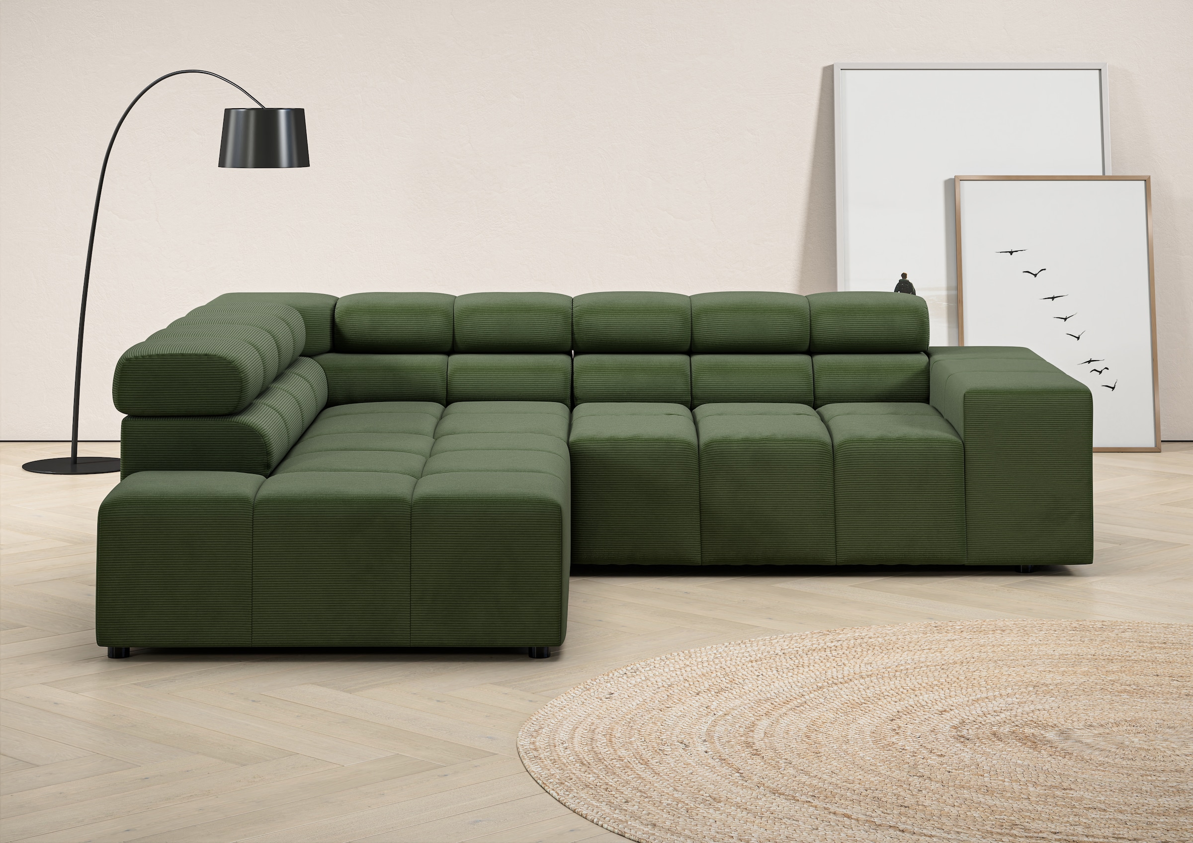 Home affaire Ecksofa "Ancona, Ecksofa, incl. Kopfteilverstellung, Breite 249 cm, L-Form" wahlweise motorische Sitztiefenverstellung, B/T(H: 249/215/70 cm