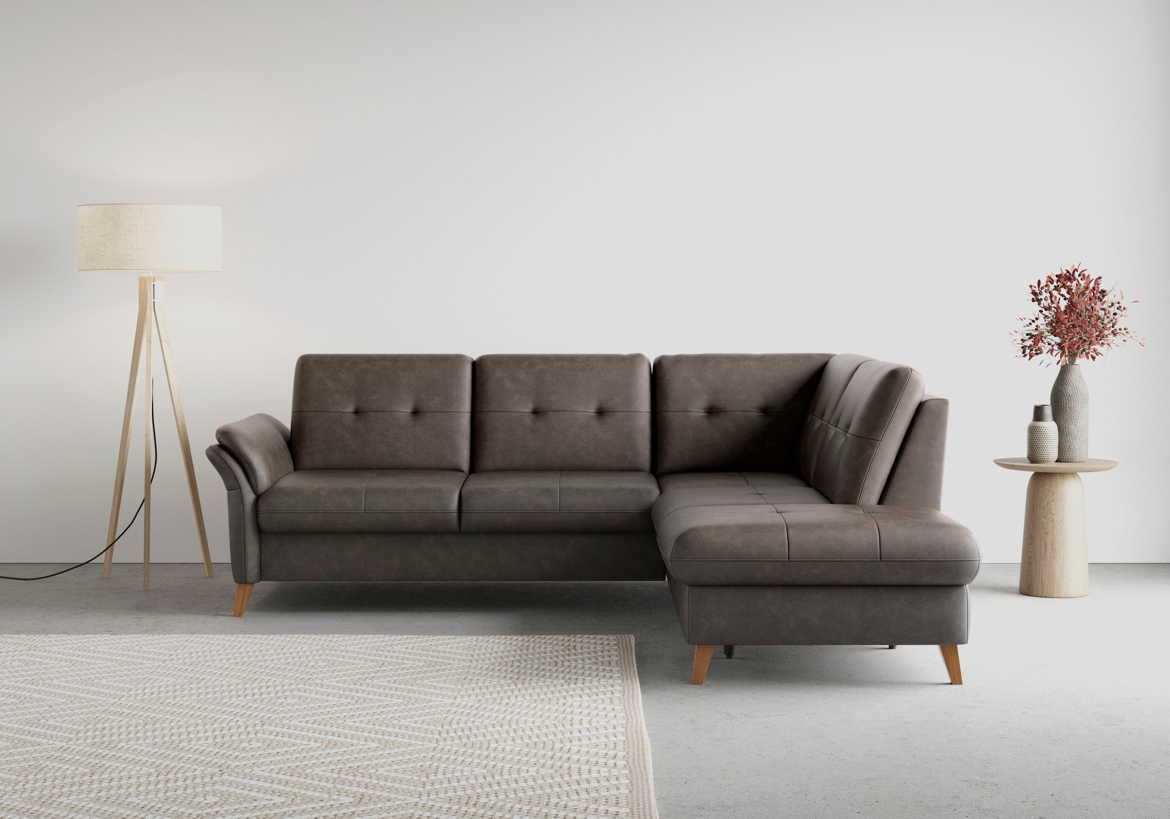 sit&more Ecksofa »Göteborg«, inkl. Sitztiefenverstellung, wahlweise mit Bettfunktion & Bettkasten