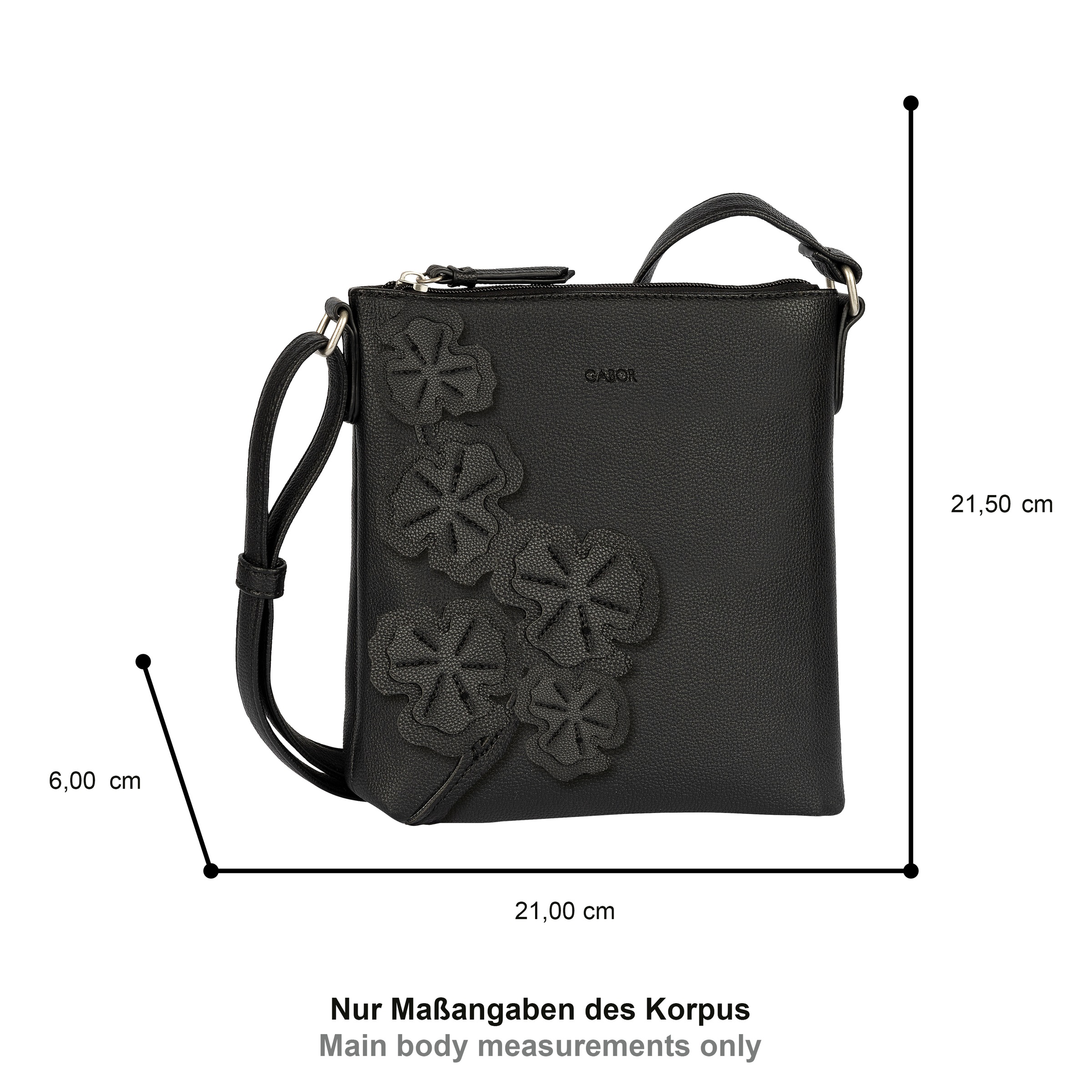 Gabor Umhängetasche "Jovita" mit verspielten 3D-Blüten auf weich genarbtem günstig online kaufen