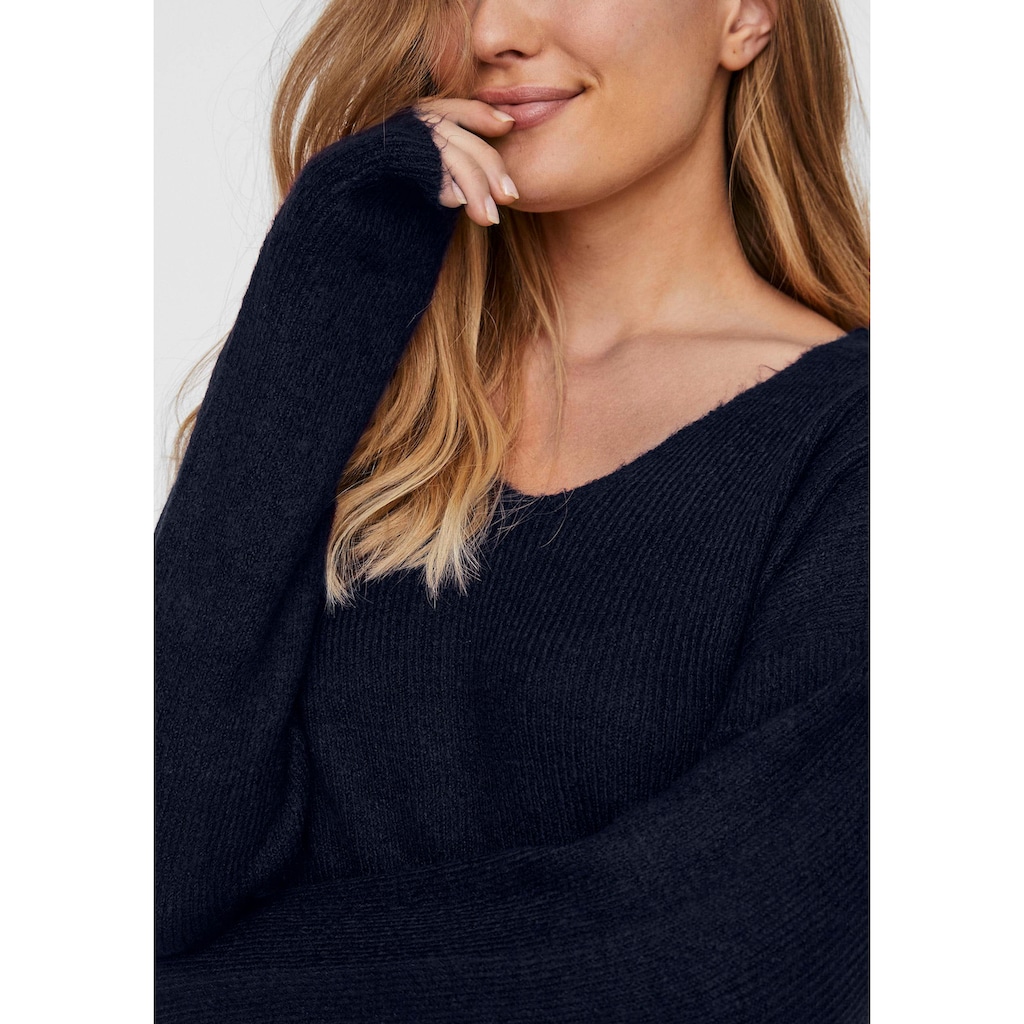 Vero Moda V-Ausschnitt-Pullover »VMCREWLEFILE LS V-NECK BLOUSE NOOS«