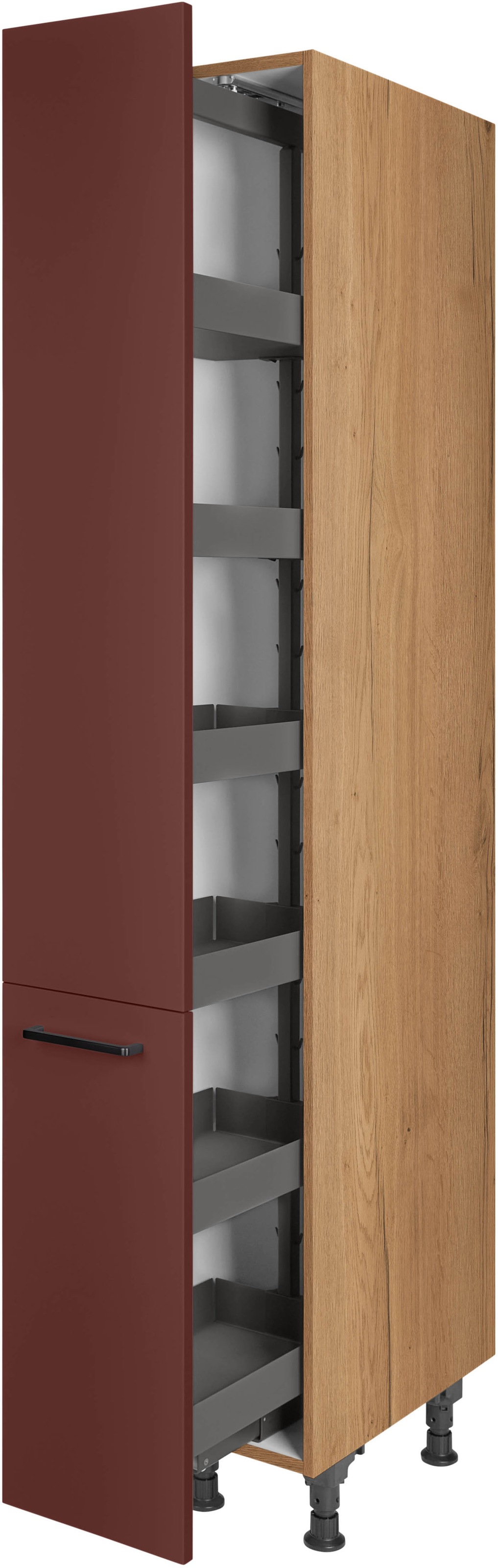 nobilia® Apothekerschrank »"Easytouch", mit 5 Einhängekörben, Breite 30 cm, Höhe 216,6 cm,« vormontiert, Ein- und Auszugsdämpfung SoftStoppPro