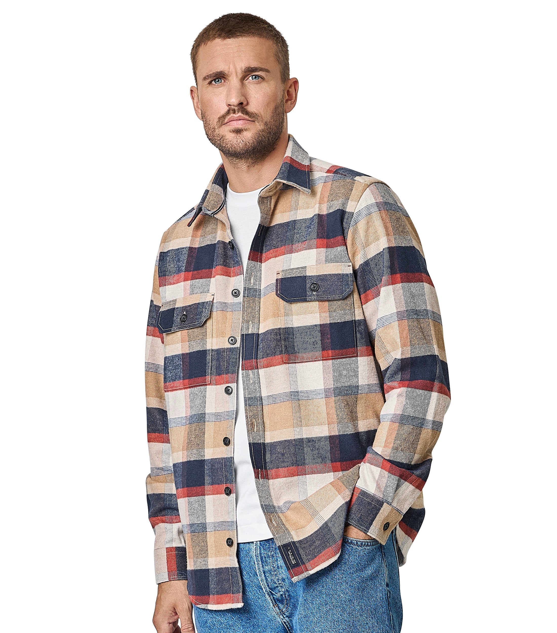 CASAMODA Langarmhemd "CASAMODA Hemdjacke kariert" günstig online kaufen