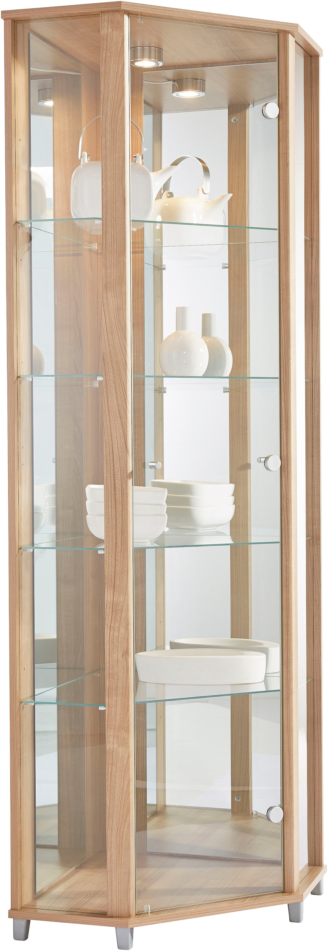 fif möbel Eckvitrine "TRIO Höhe ca. 172 cm, ink. Beleuchtung", Eckvitrine/G günstig online kaufen