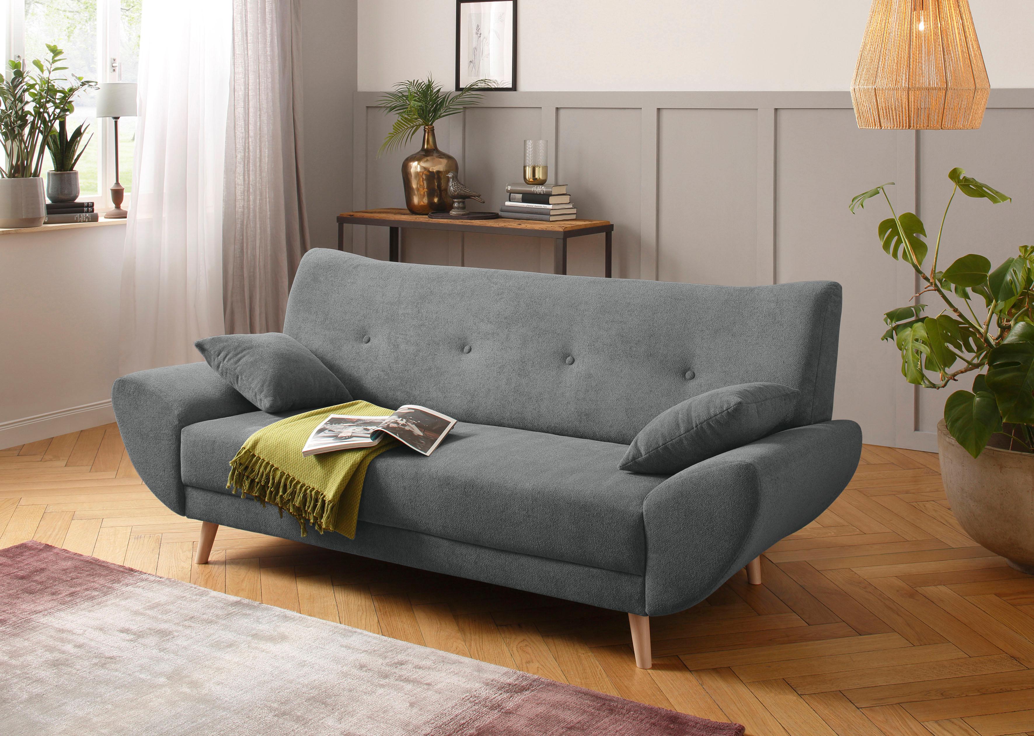 Home affaire 3-Sitzer "Basta komfortable Wellenunterfederung, Breite 205cm, bodenfrei"