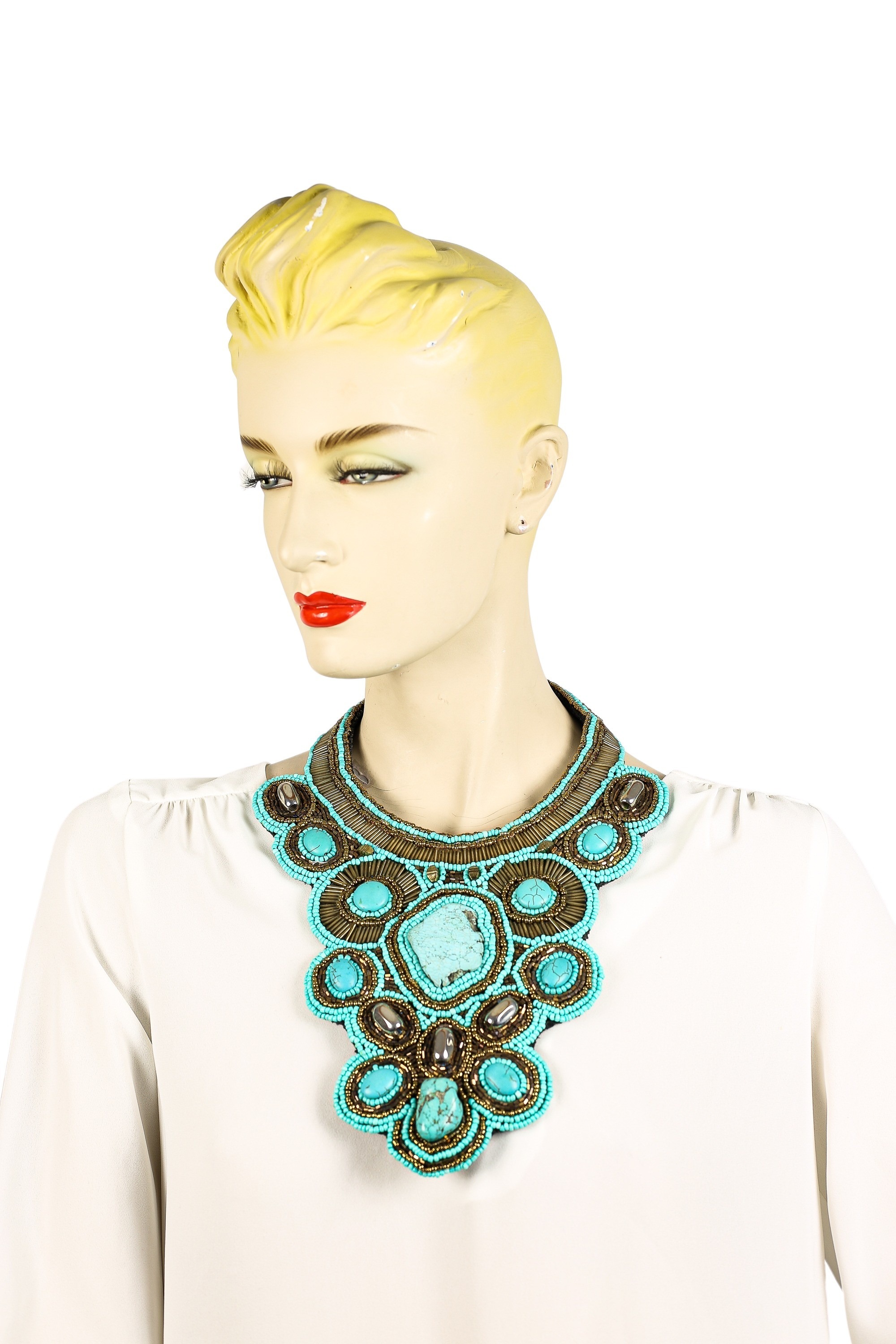 COLLEZIONE ALESSANDRO Statementkette »Ava«, opulente Statementkette mit großen Türkissteinen