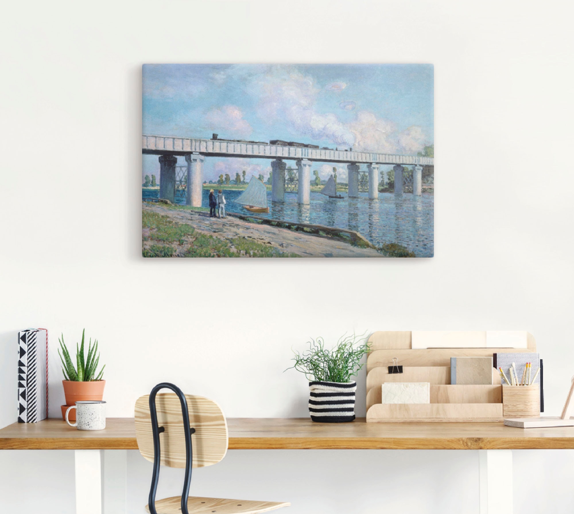 Artland Leinwandbild »Die Eisenbahnbrücke von Argenteuil.«, Brücken, (1 St.), auf Keilrahmen gespannt