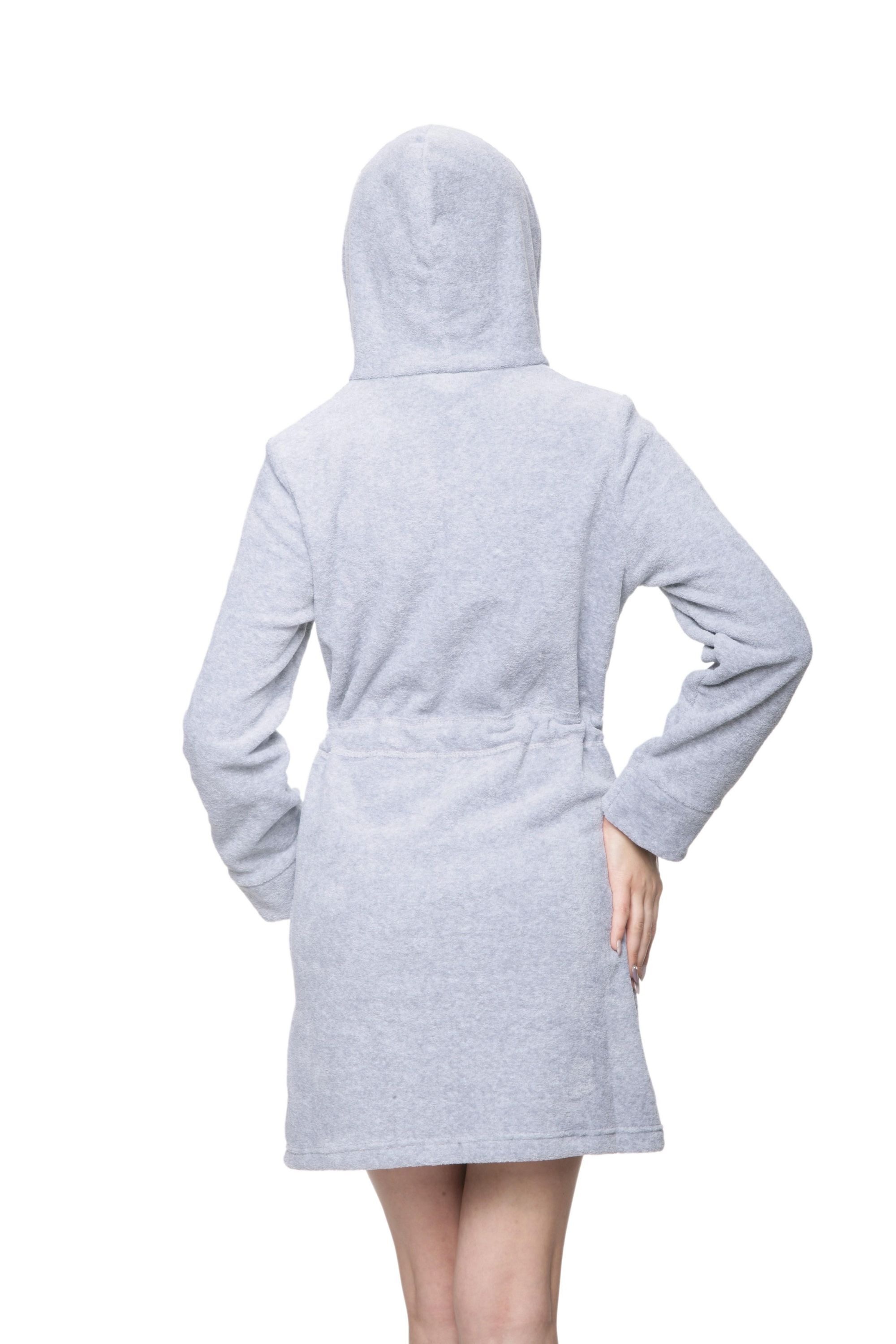 AQUARTI Damenbademantel "Bademantel Damen Bademantel mit Kapuze und Reißver günstig online kaufen