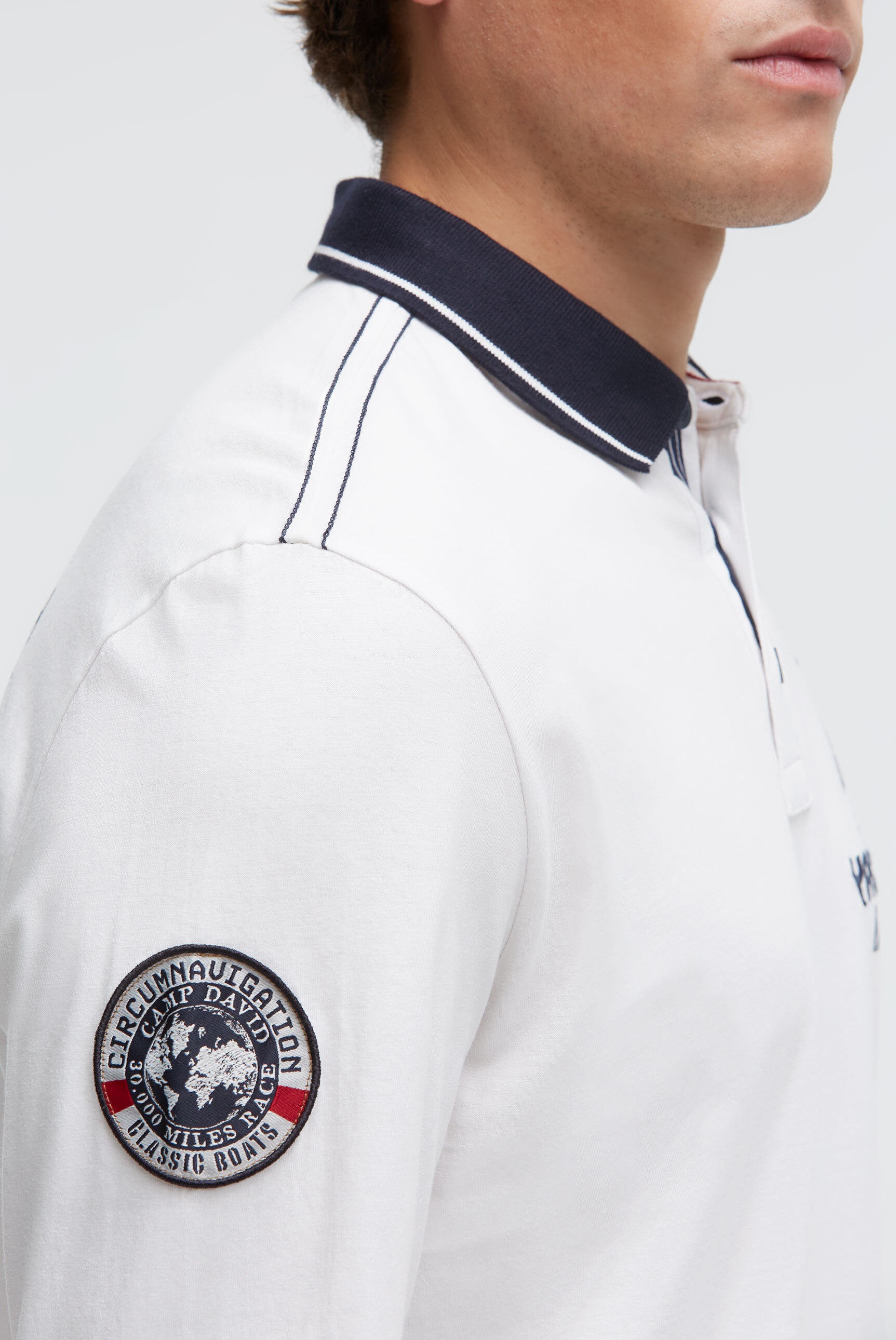 CAMP DAVID Langarm-Poloshirt aus Baumwolle