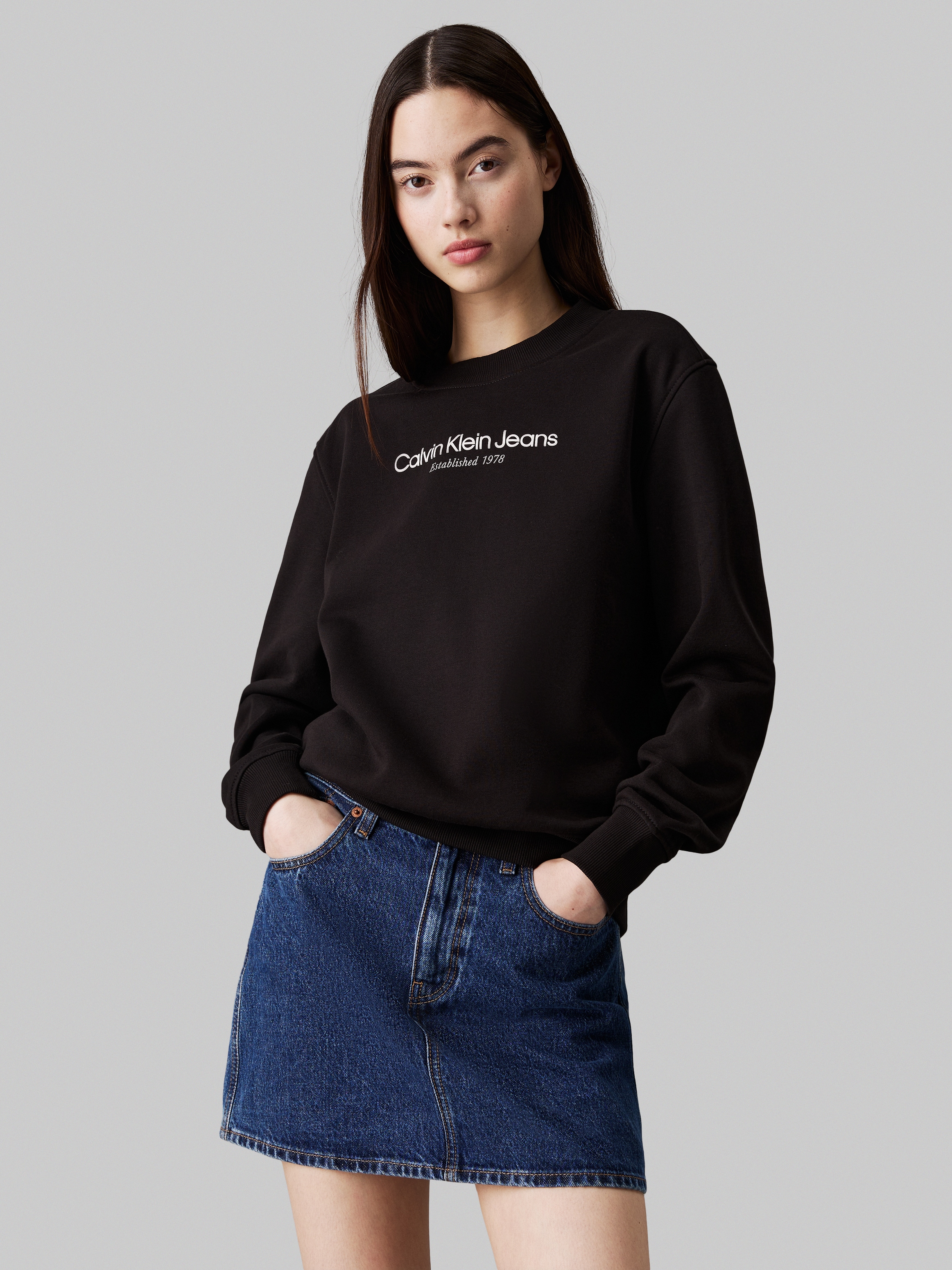 Calvin Klein Jeans Sweatshirt "INSTITUTIONAL GRAPHIC REG CN", mit Logoschri günstig online kaufen