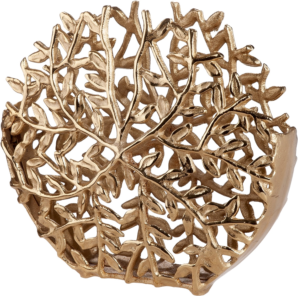 GILDE Tischvase "Vase rund Branchline goldfarben" Dekovase, Branchline, Zweigmuster, Strukturdekor, Blickfang